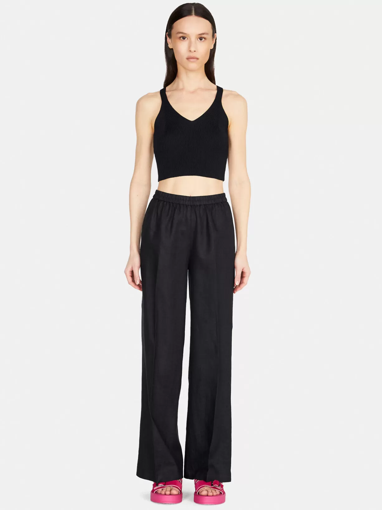 100% Linen Palazzo Trousers<Sisley Hot