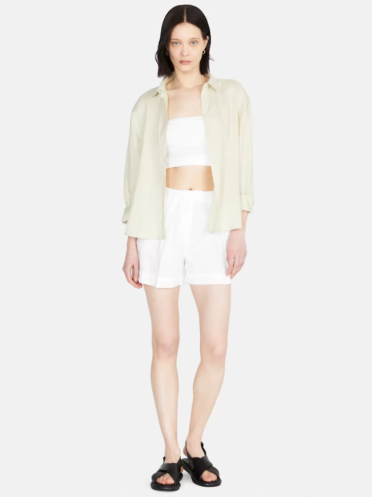 100% Linen Shorts<Sisley Hot