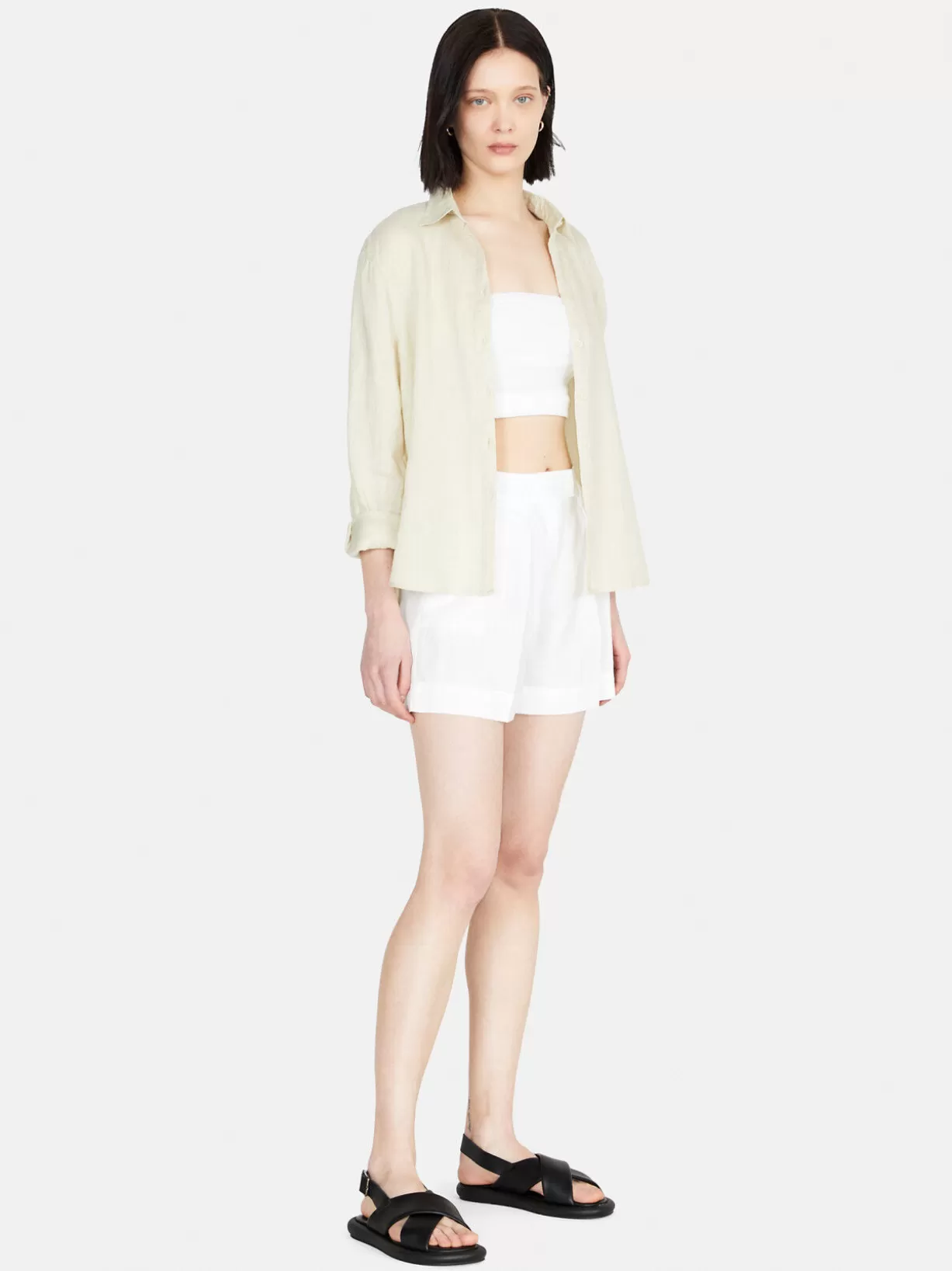 100% Linen Shorts<Sisley Hot