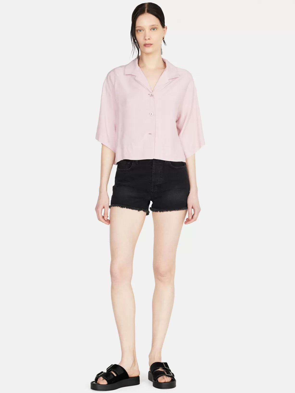 Boxy Fit Shirt With Short Sleeves<Sisley New