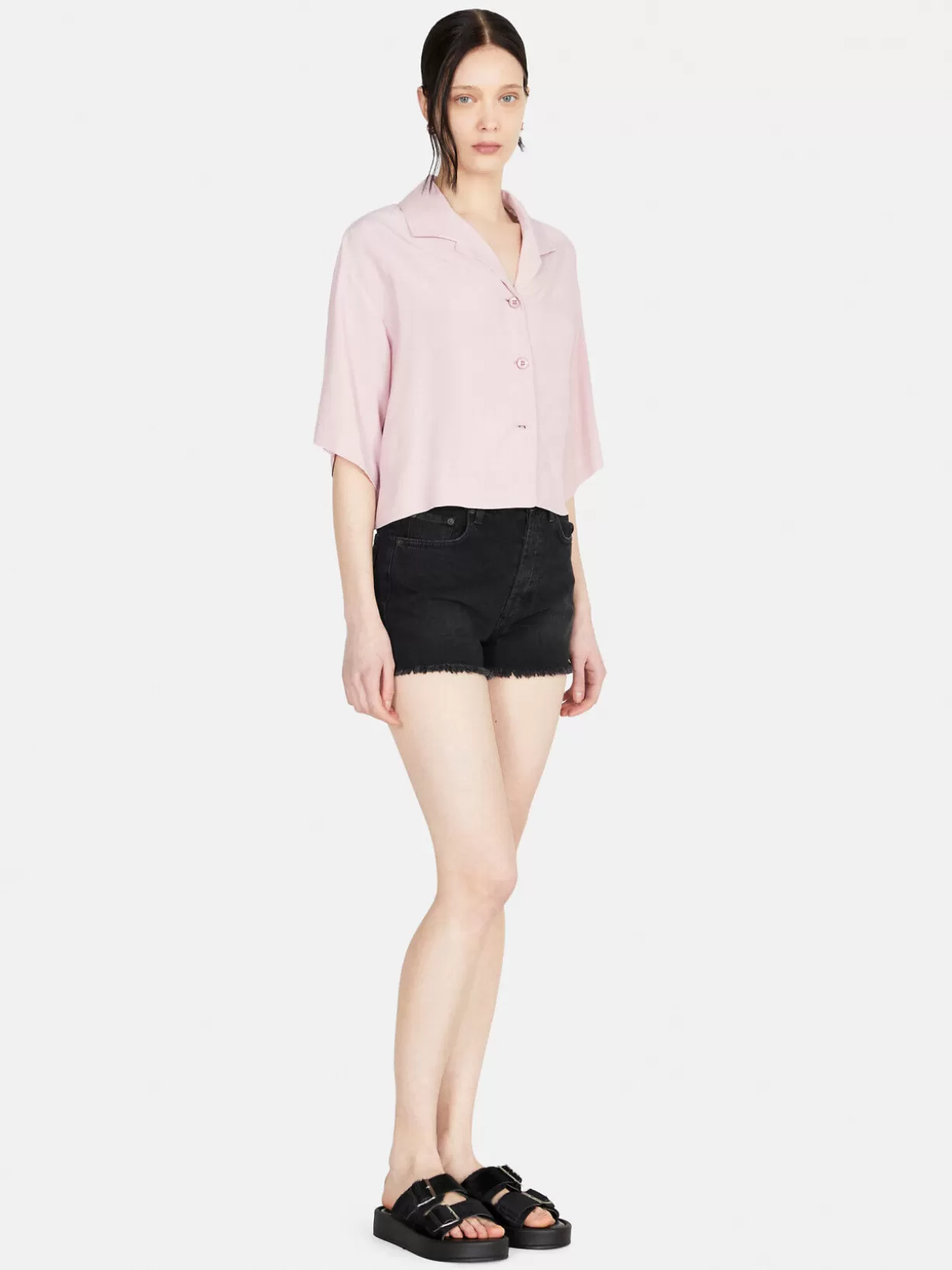 Boxy Fit Shirt With Short Sleeves<Sisley New