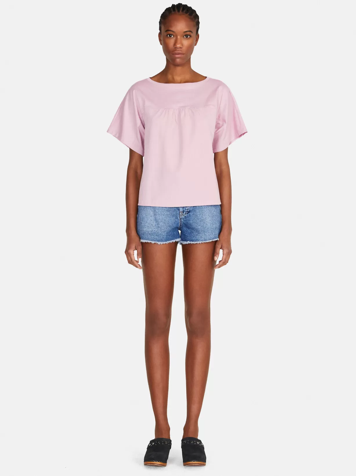 Boxy Fit T-Shirt With Gathering<Sisley Flash Sale