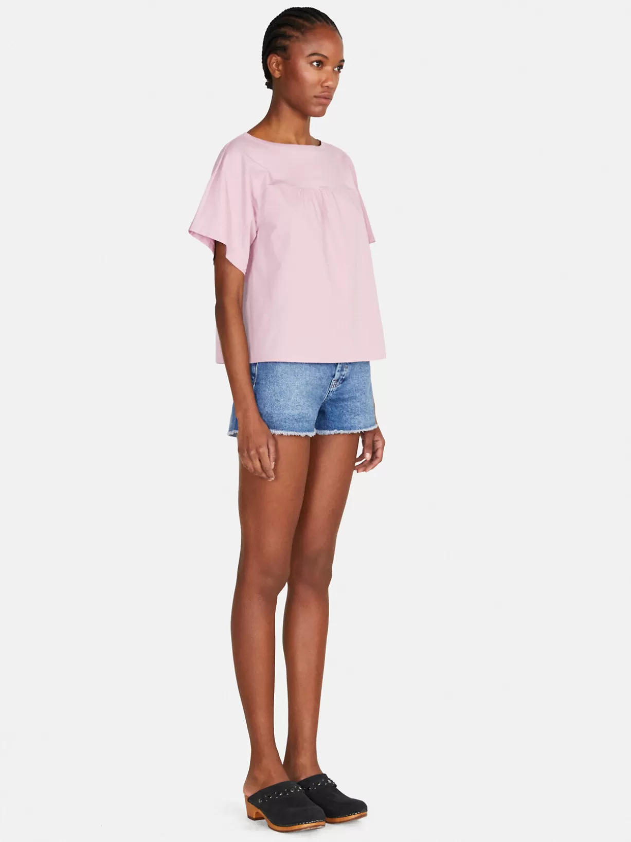 Boxy Fit T-Shirt With Gathering<Sisley Flash Sale