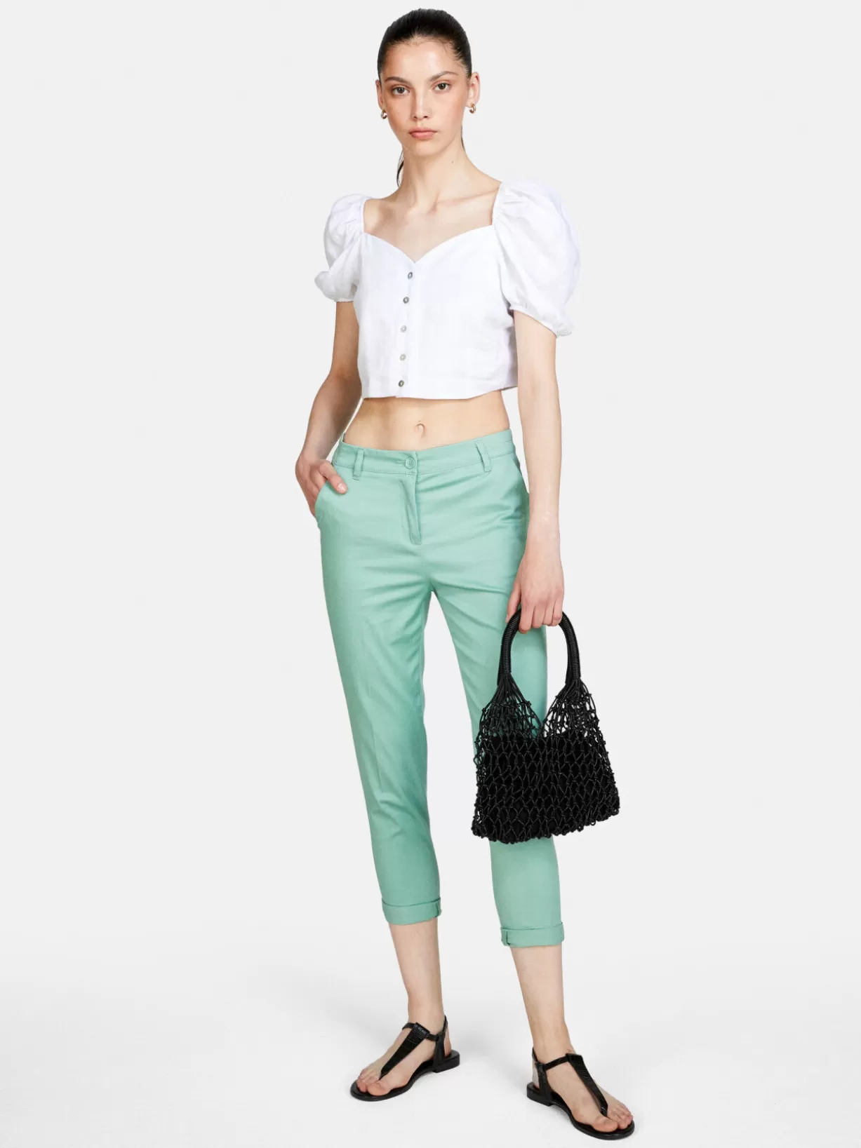 Cigarette Trousers With Cuff<Sisley Store