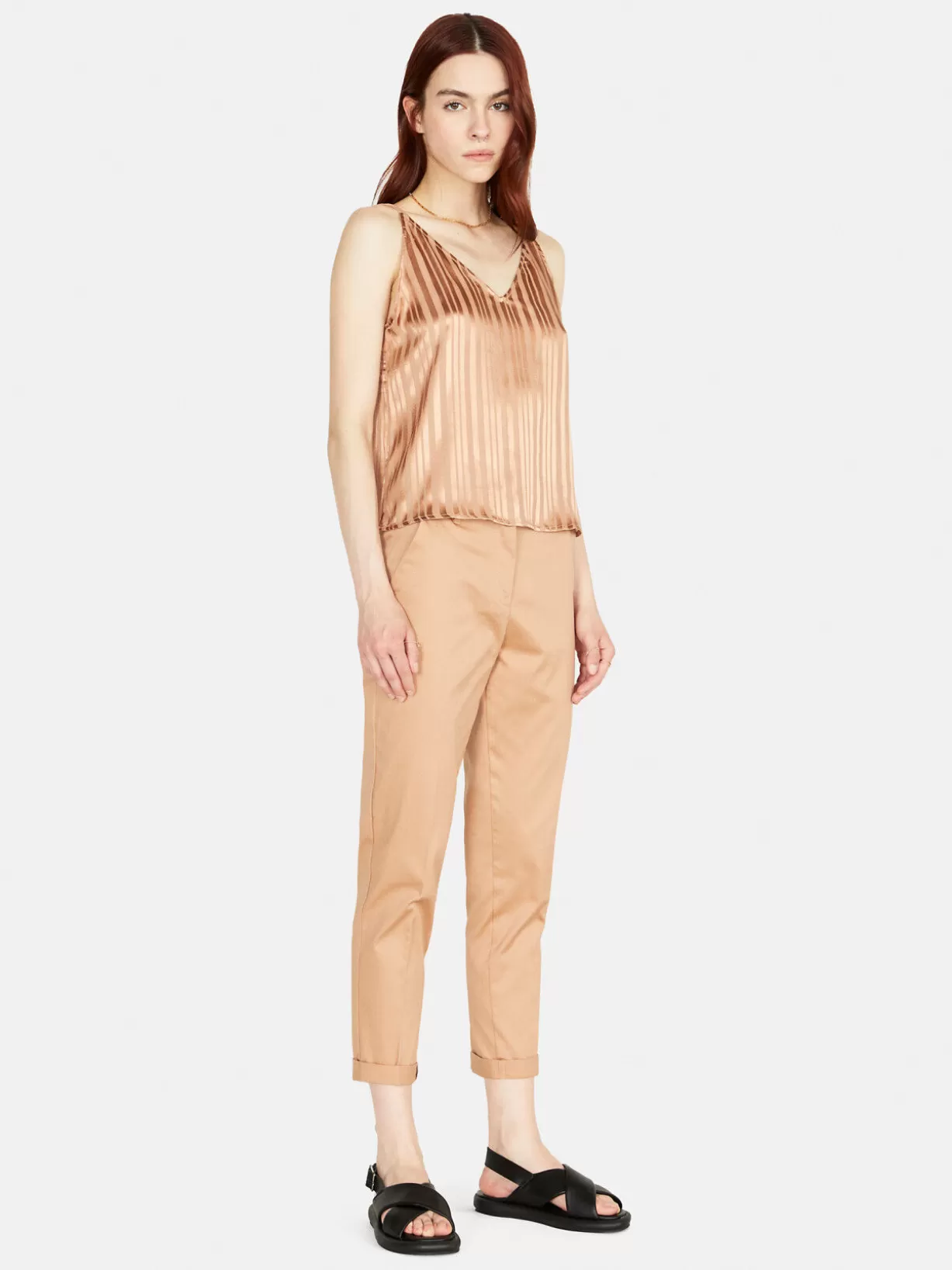 Cigarette Trousers With Cuff<Sisley Best Sale