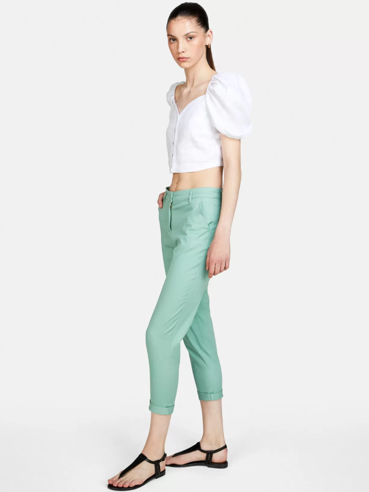 Cigarette Trousers With Cuff<Sisley Store