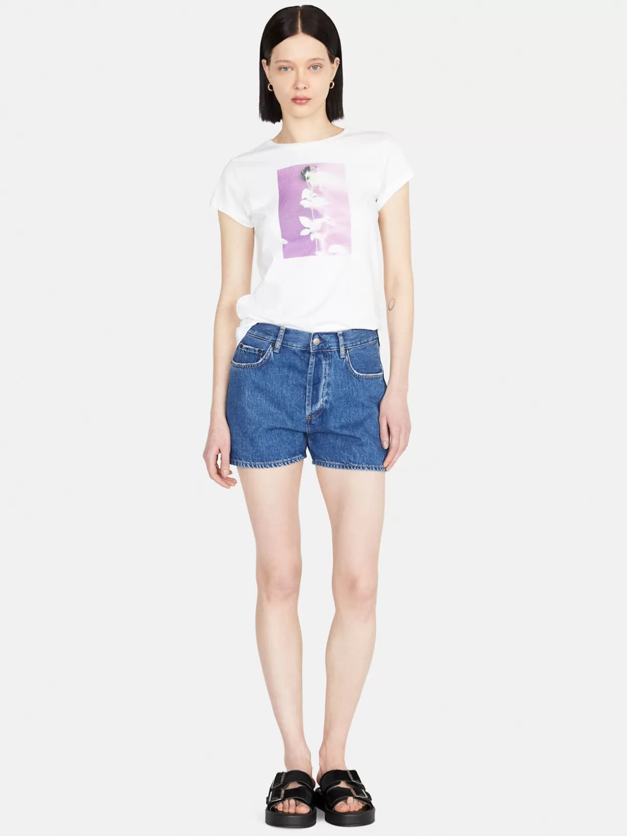 Crew Neck T-Shirt With Print<Sisley Shop