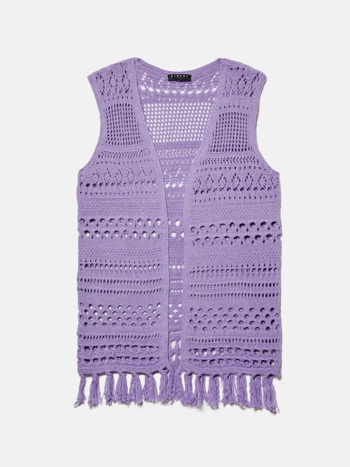 Crochet Look Vest With Fringes<Sisley Outlet