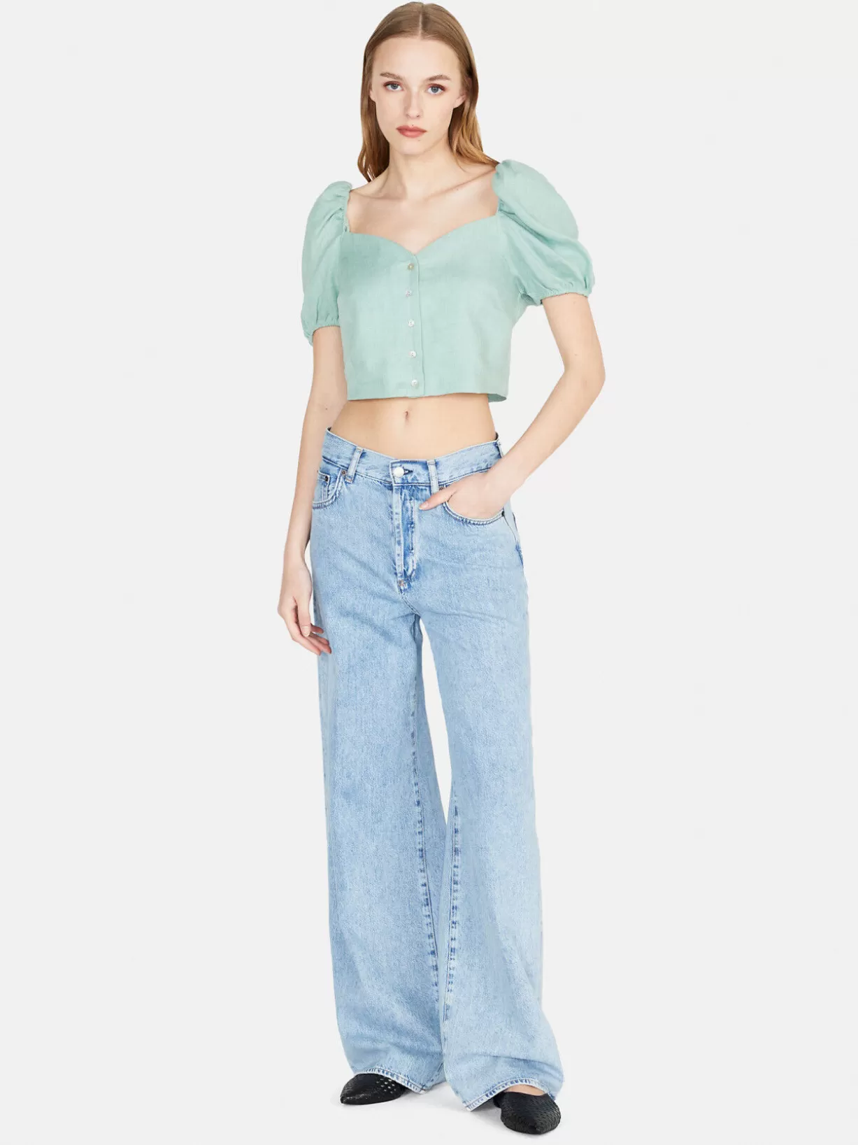 Crop Top In Linen<Sisley Cheap