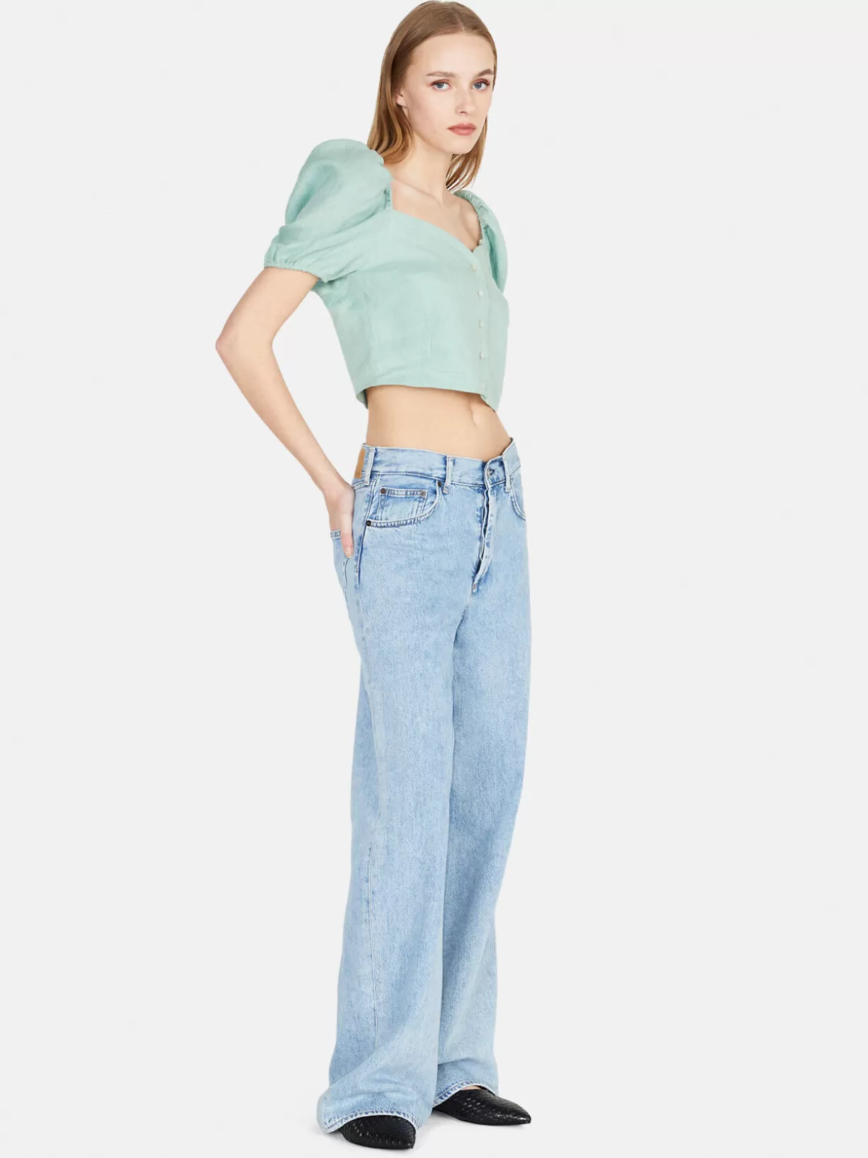 Crop Top In Linen<Sisley Cheap