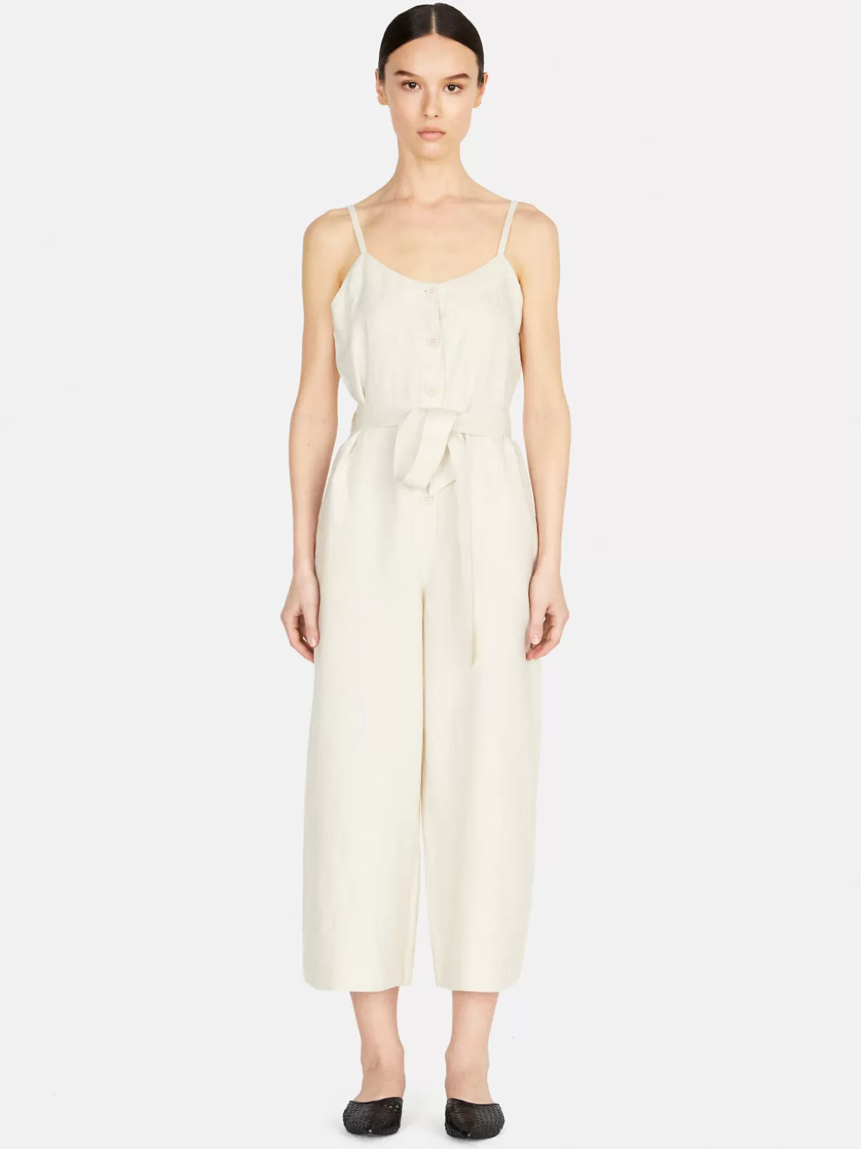 Cropped 100% Linen Jumpsuit<Sisley Store