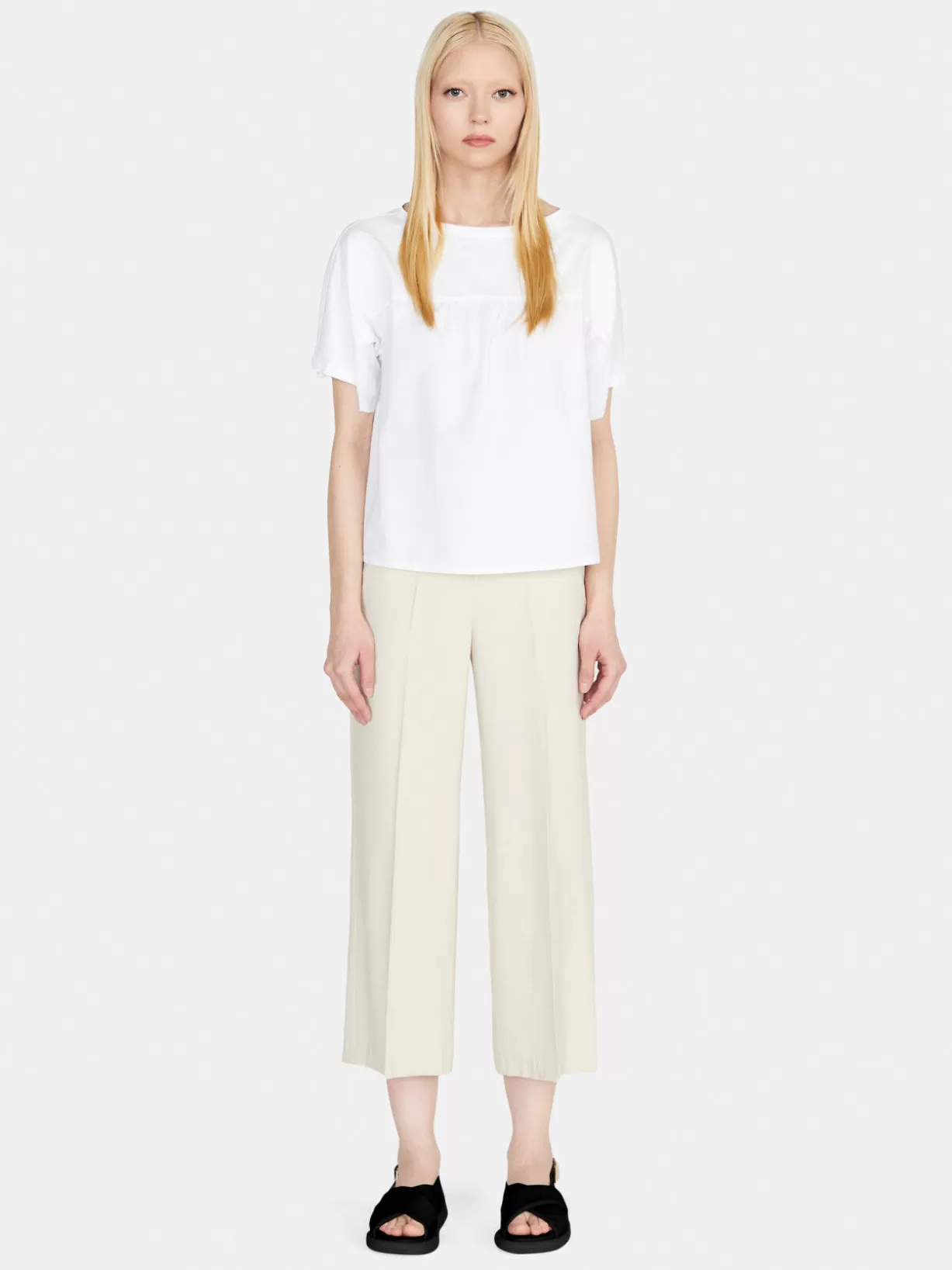 Cropped High-Waisted Trousers<Sisley Cheap