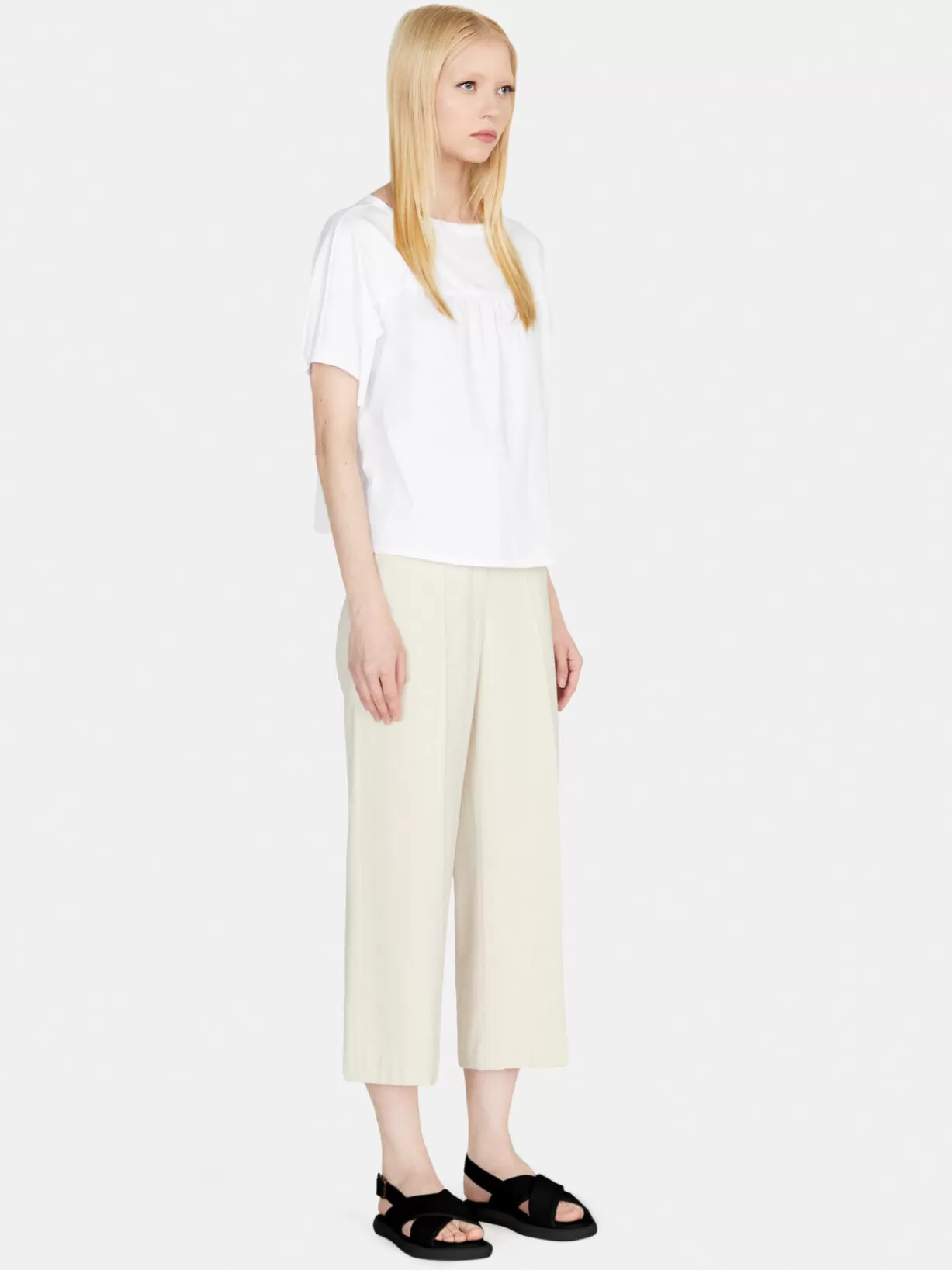 Cropped High-Waisted Trousers<Sisley Cheap