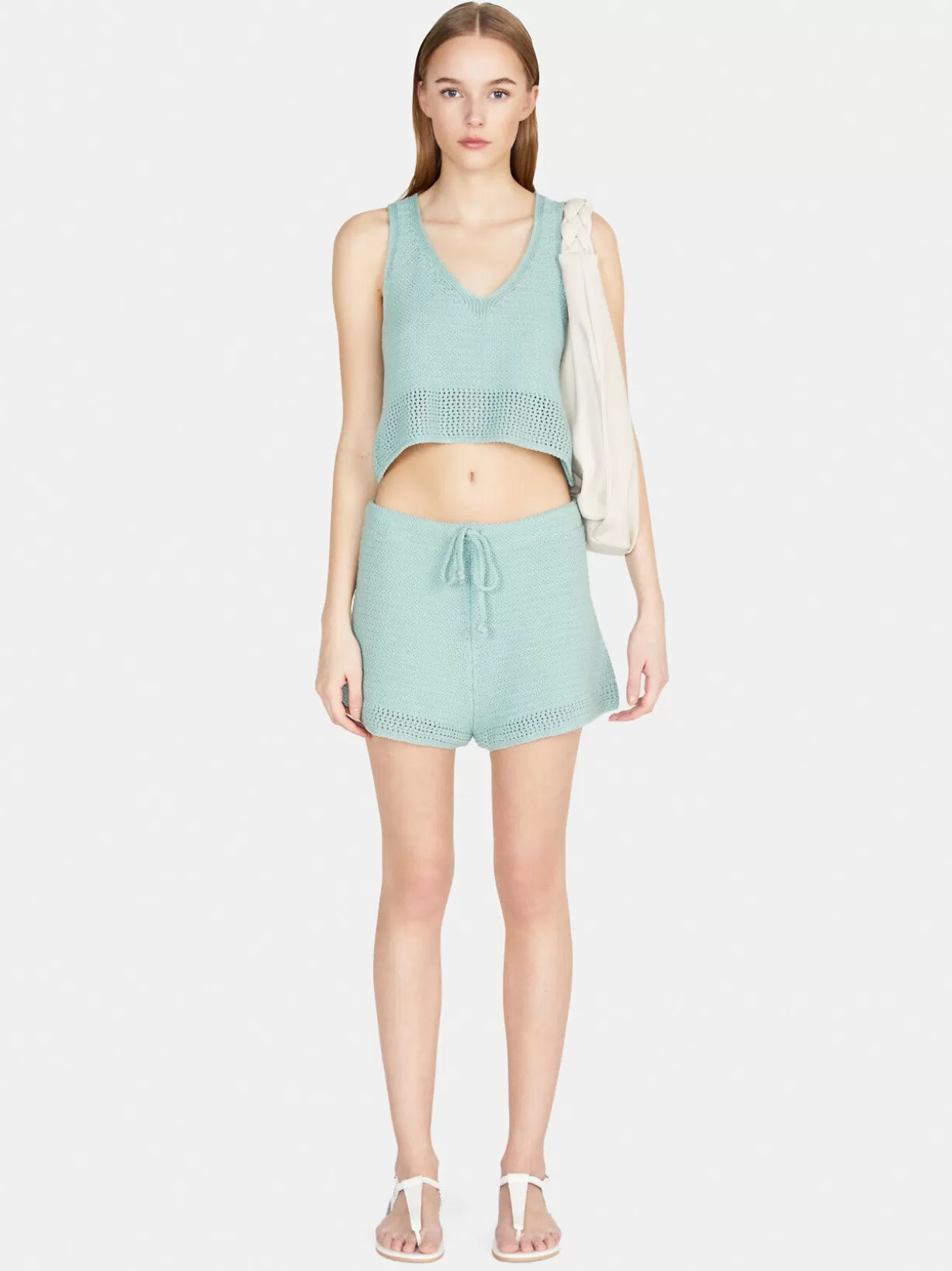 Cropped Open-Knit Top<Sisley Online