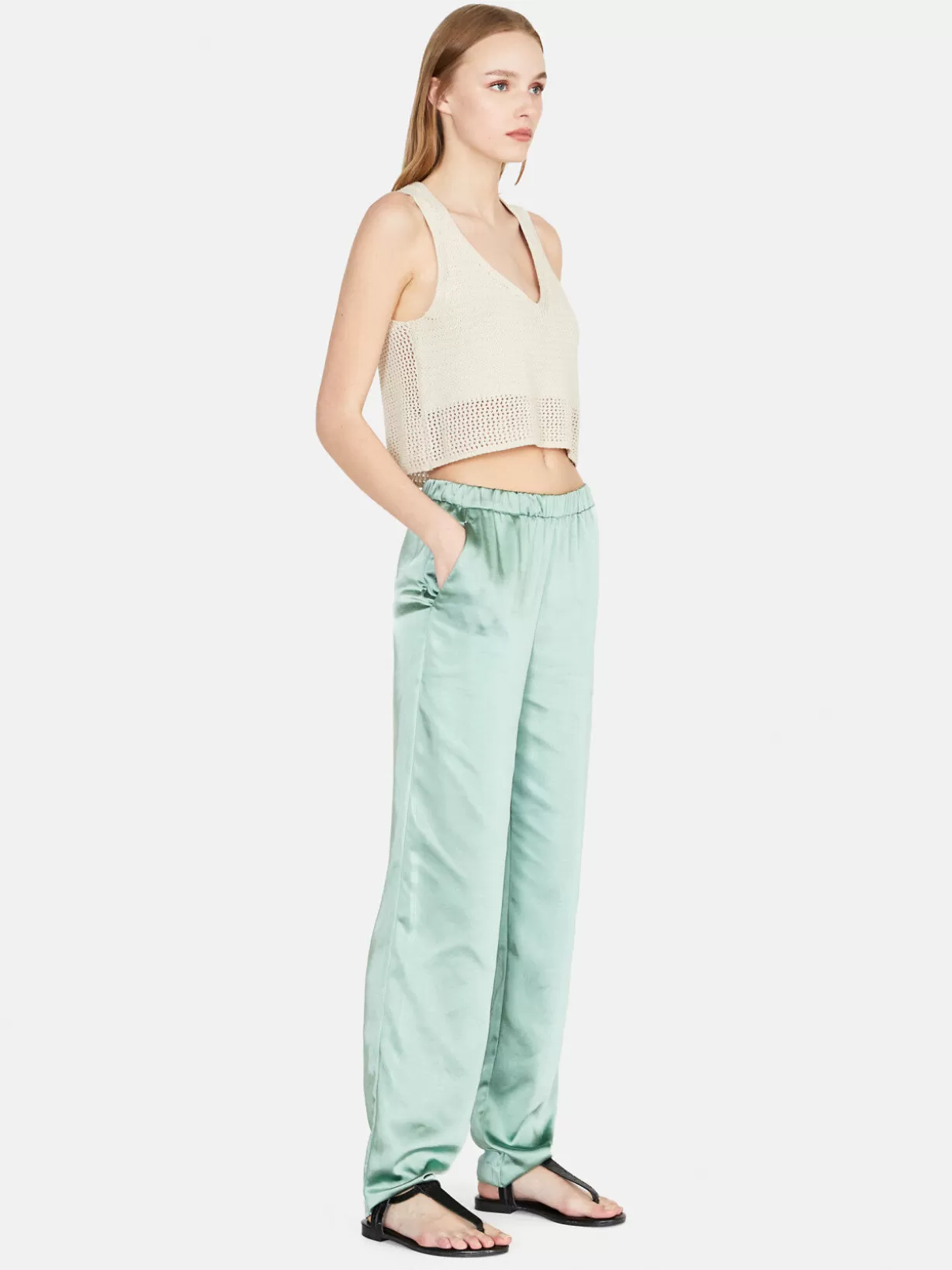 Cropped Open-Knit Top<Sisley Hot