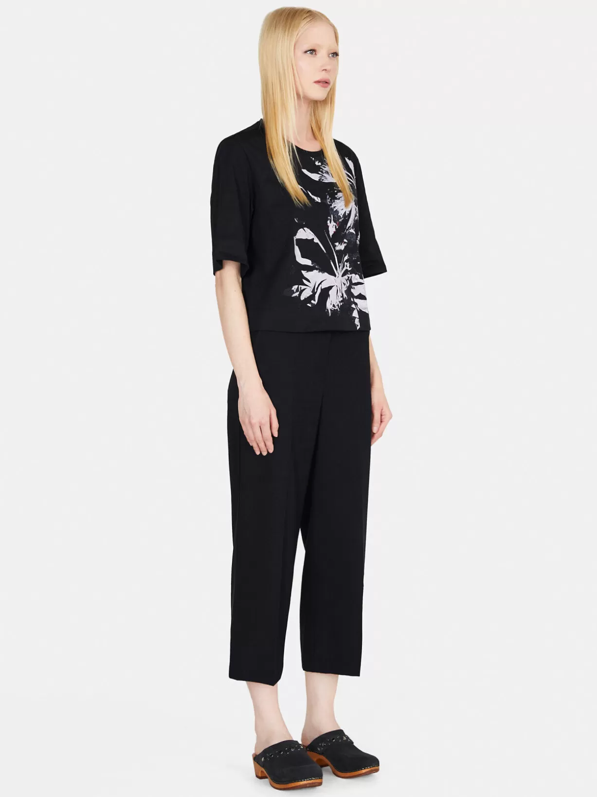 Cropped Oversized Fit T-Shirt With Print<Sisley Cheap