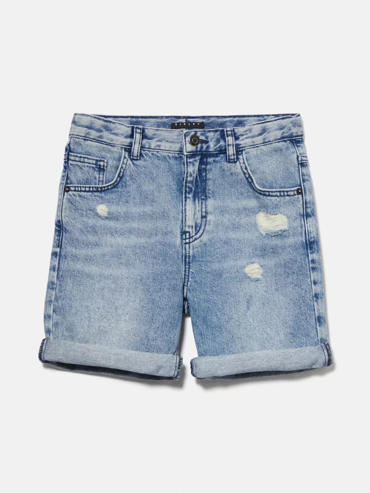 Denim Bermudas With Rips<Sisley Best