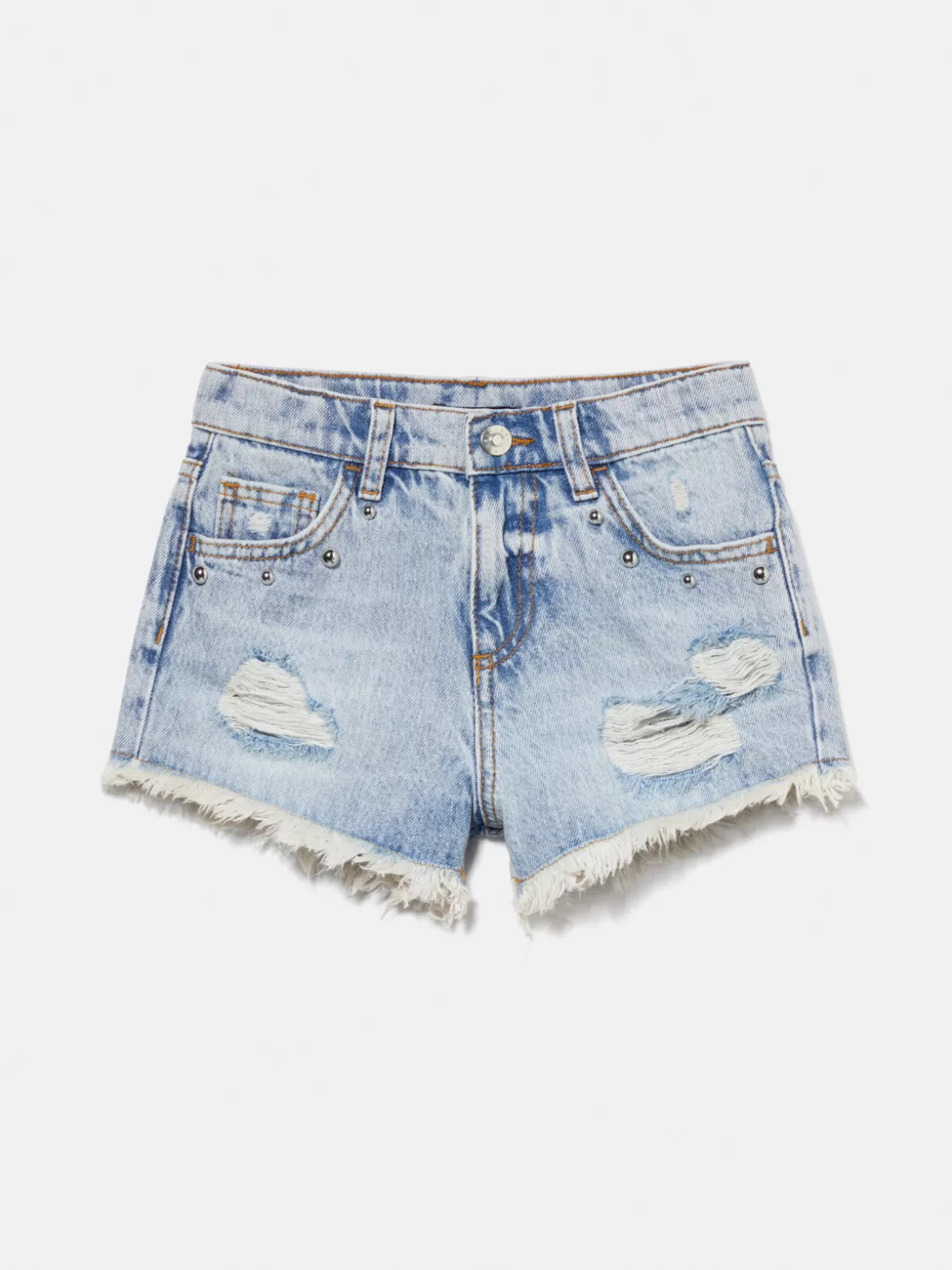 Denim Shorts With Studs<Sisley New