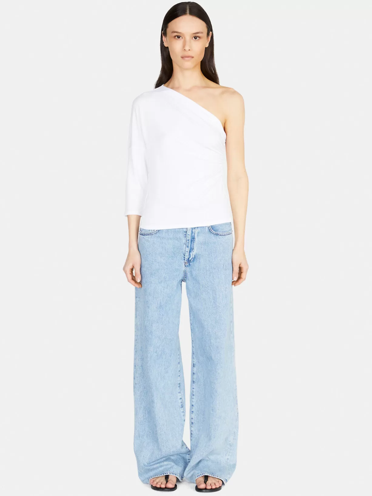 Gathered One-Shoulder T-Shirt<Sisley Cheap