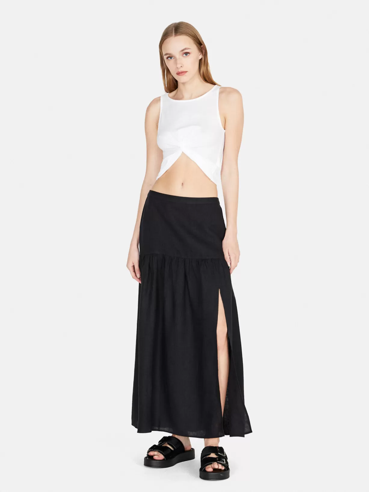 Long Skirt In Linen<Sisley Online