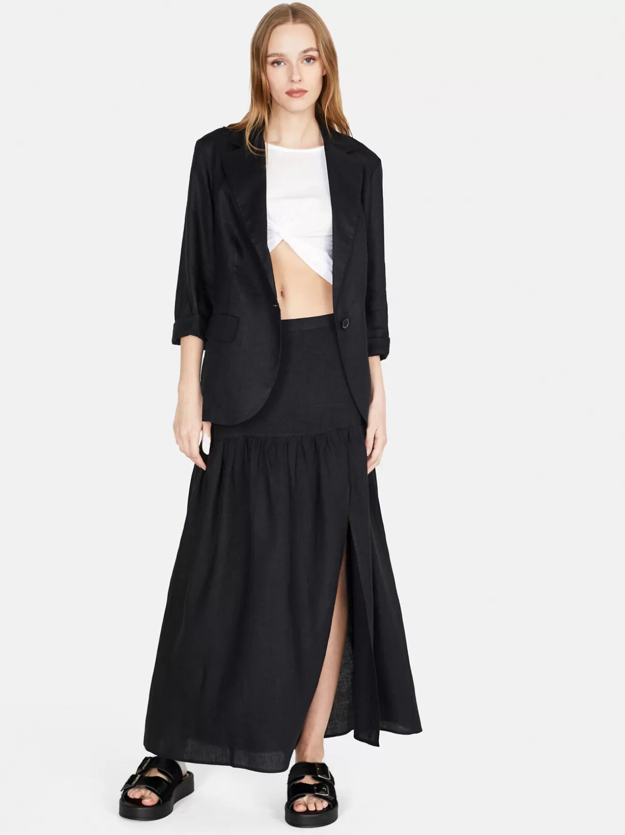 Long Skirt In Linen<Sisley Online