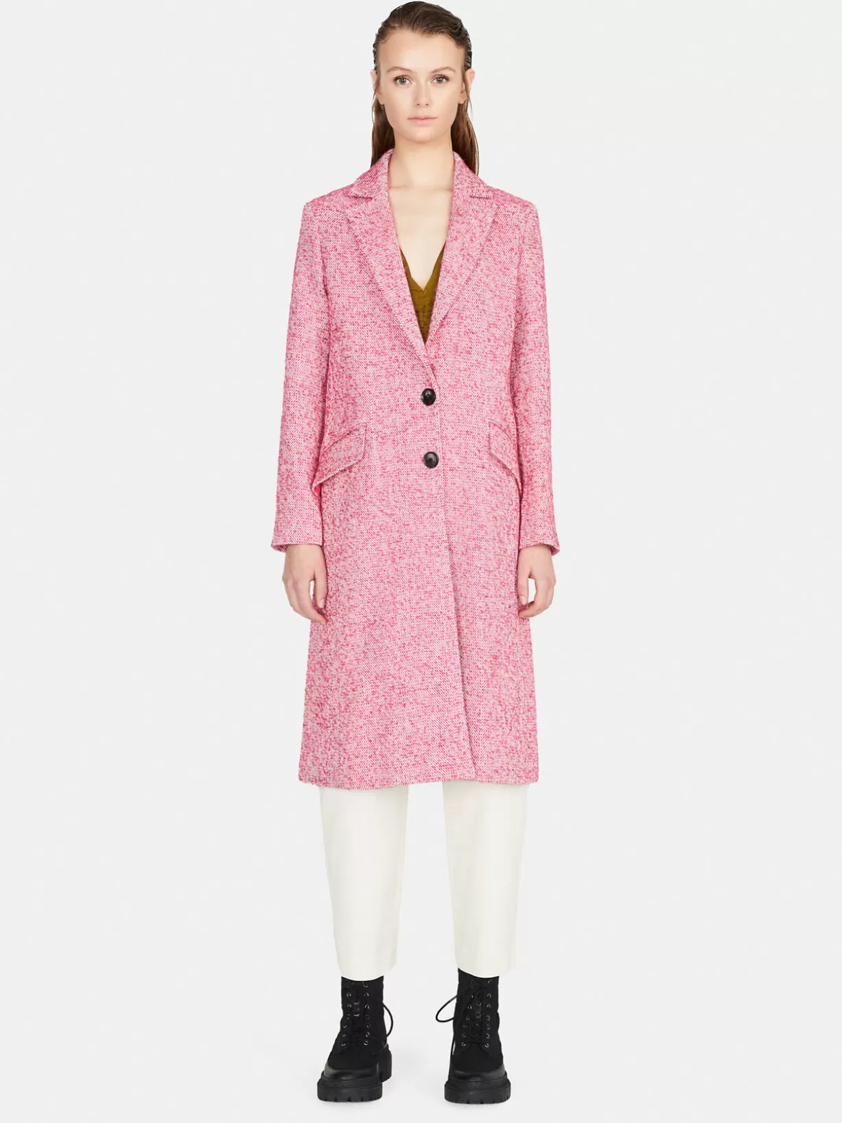 Long Yarn Dyed Coat<Sisley Sale