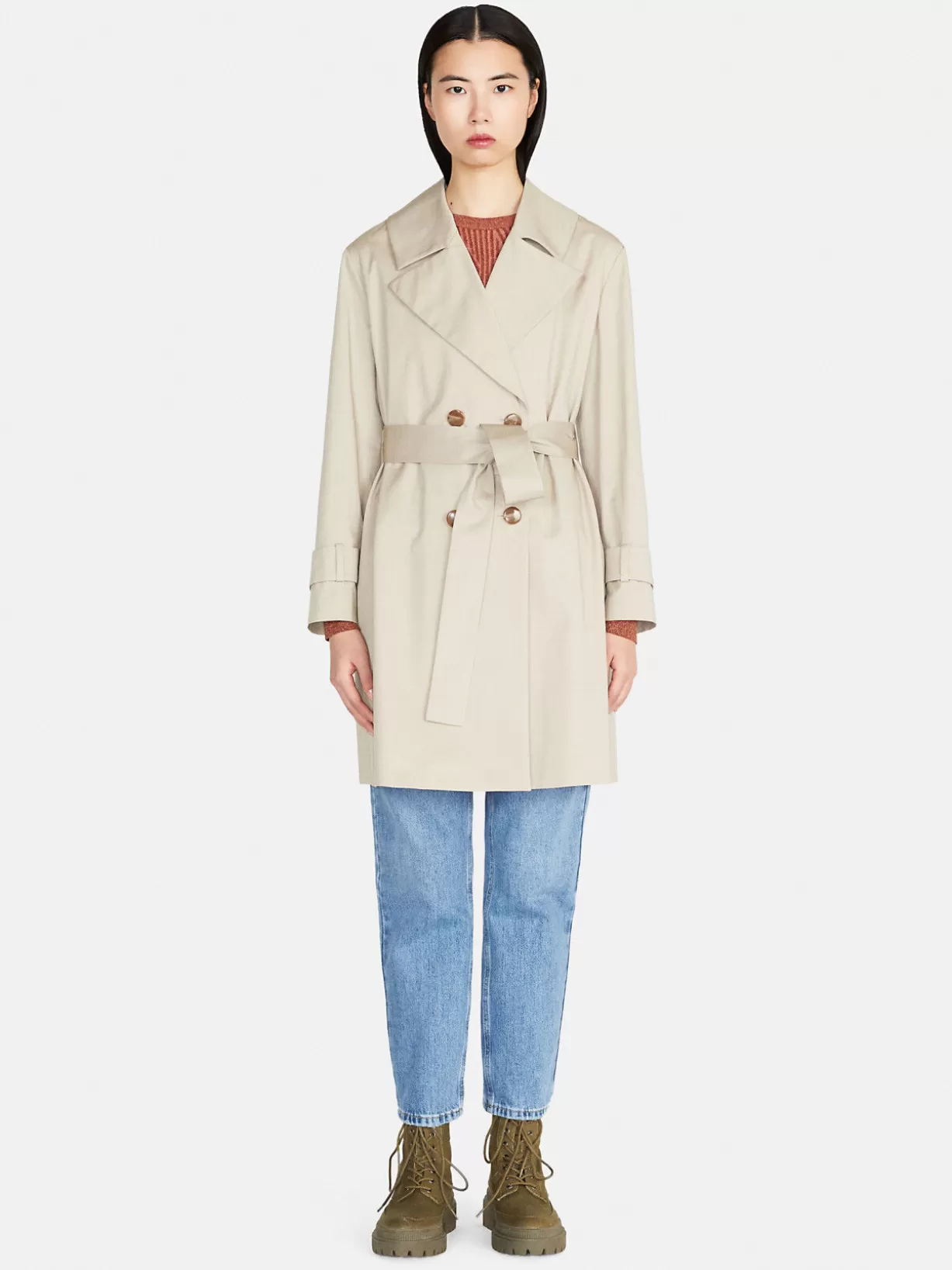 Oversized Trench Coat With Sash<Sisley Store