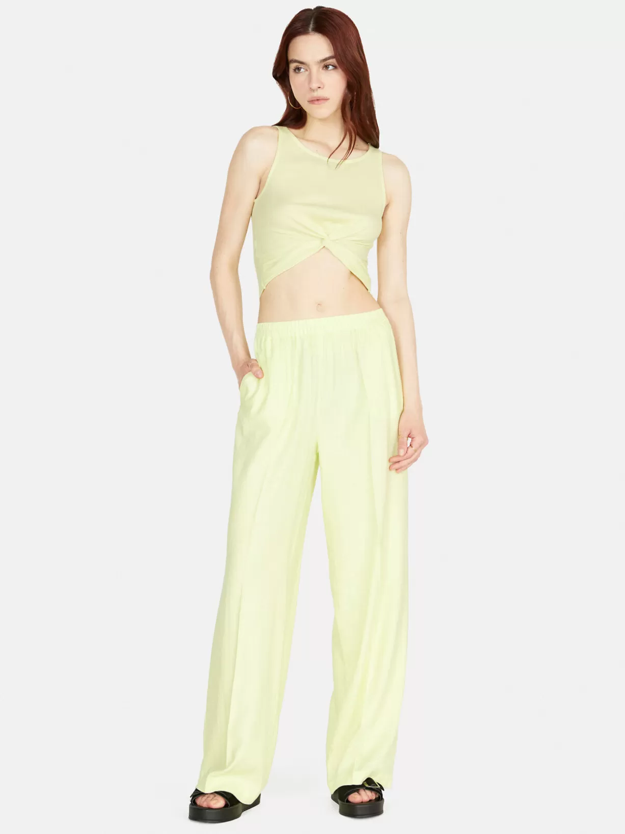 Palazzo Trousers In Linen Blend<Sisley Sale