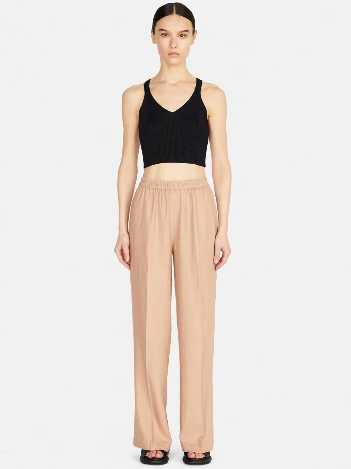 Palazzo Trousers In Linen Blend<Sisley Store