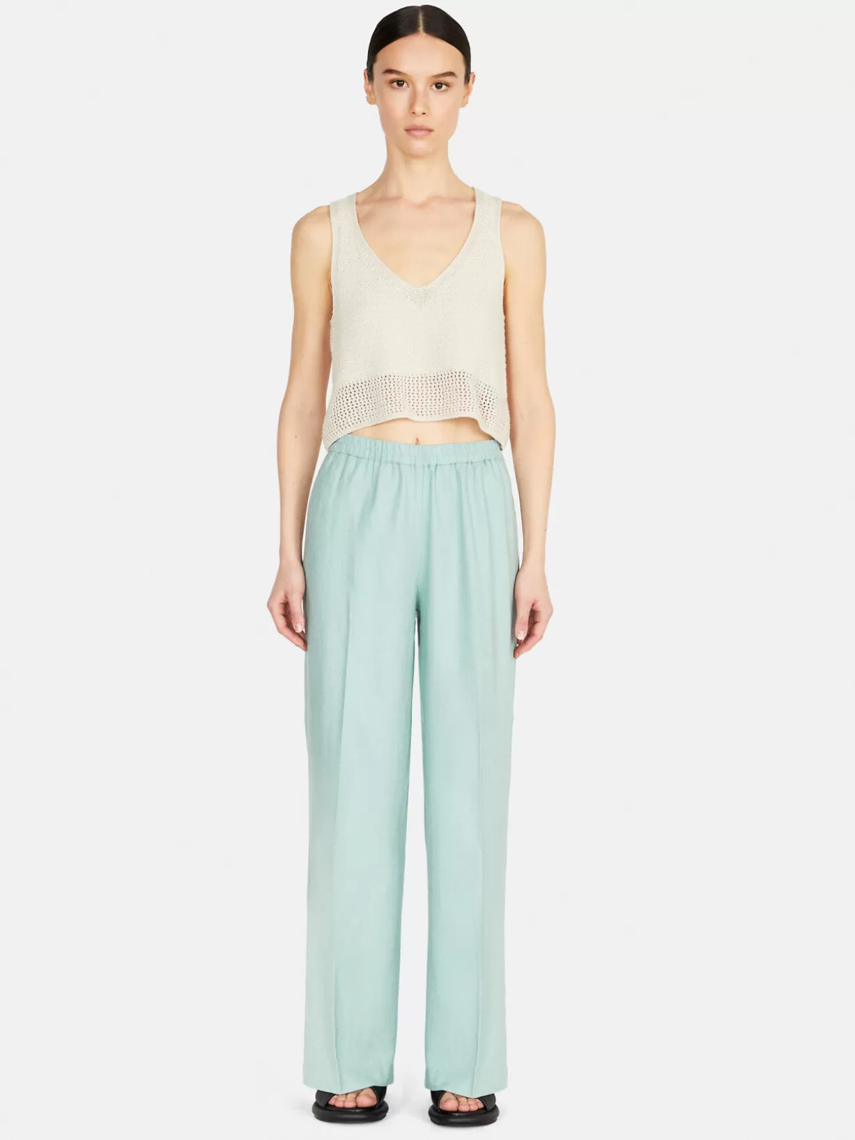 Palazzo Trousers In Linen Blend<Sisley Outlet