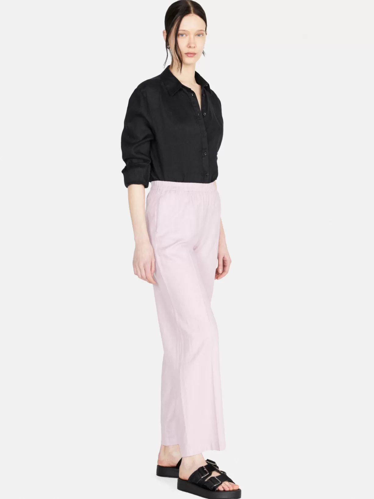 Palazzo Trousers In Linen Blend<Sisley Shop