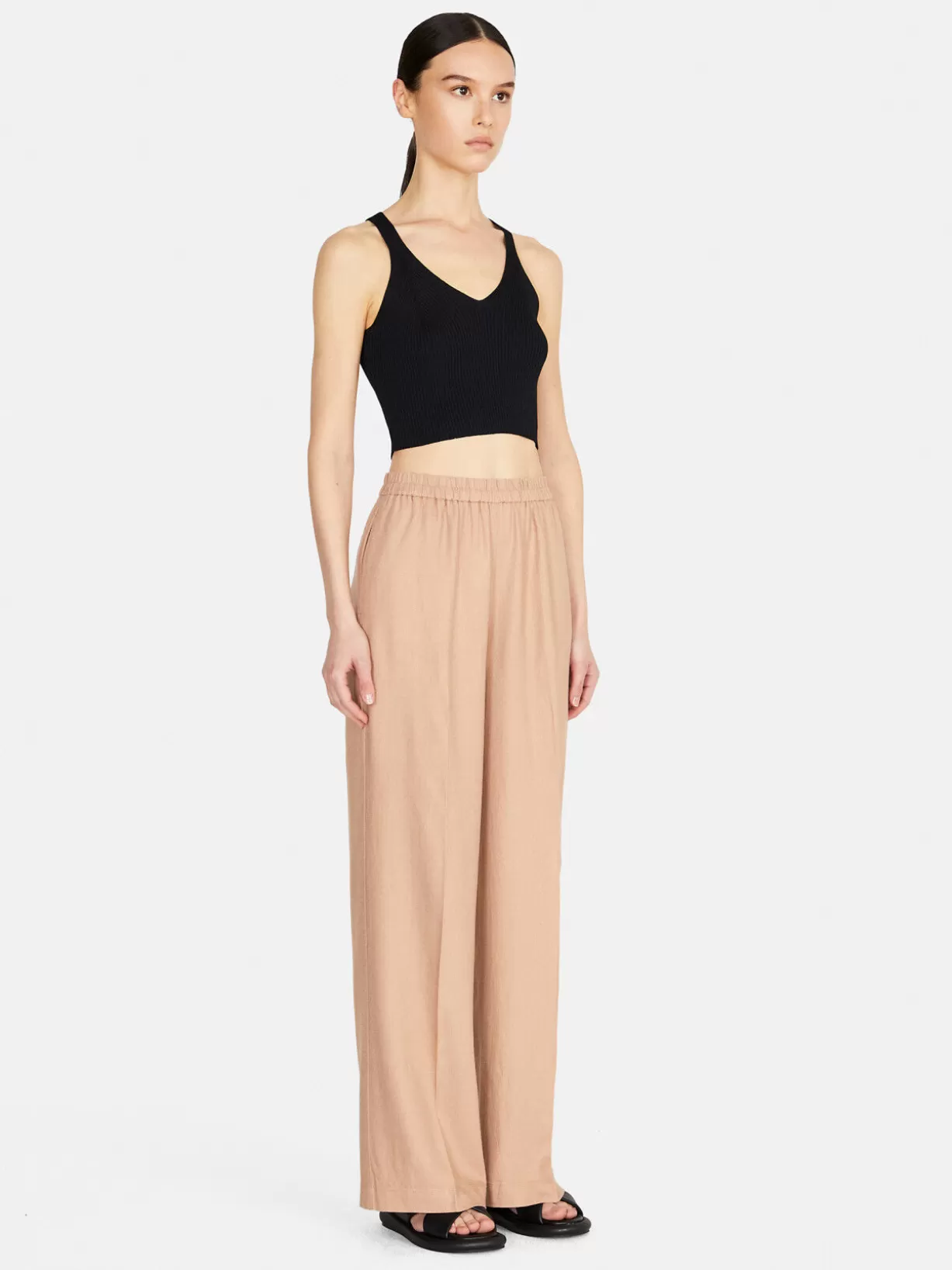 Palazzo Trousers In Linen Blend<Sisley Store