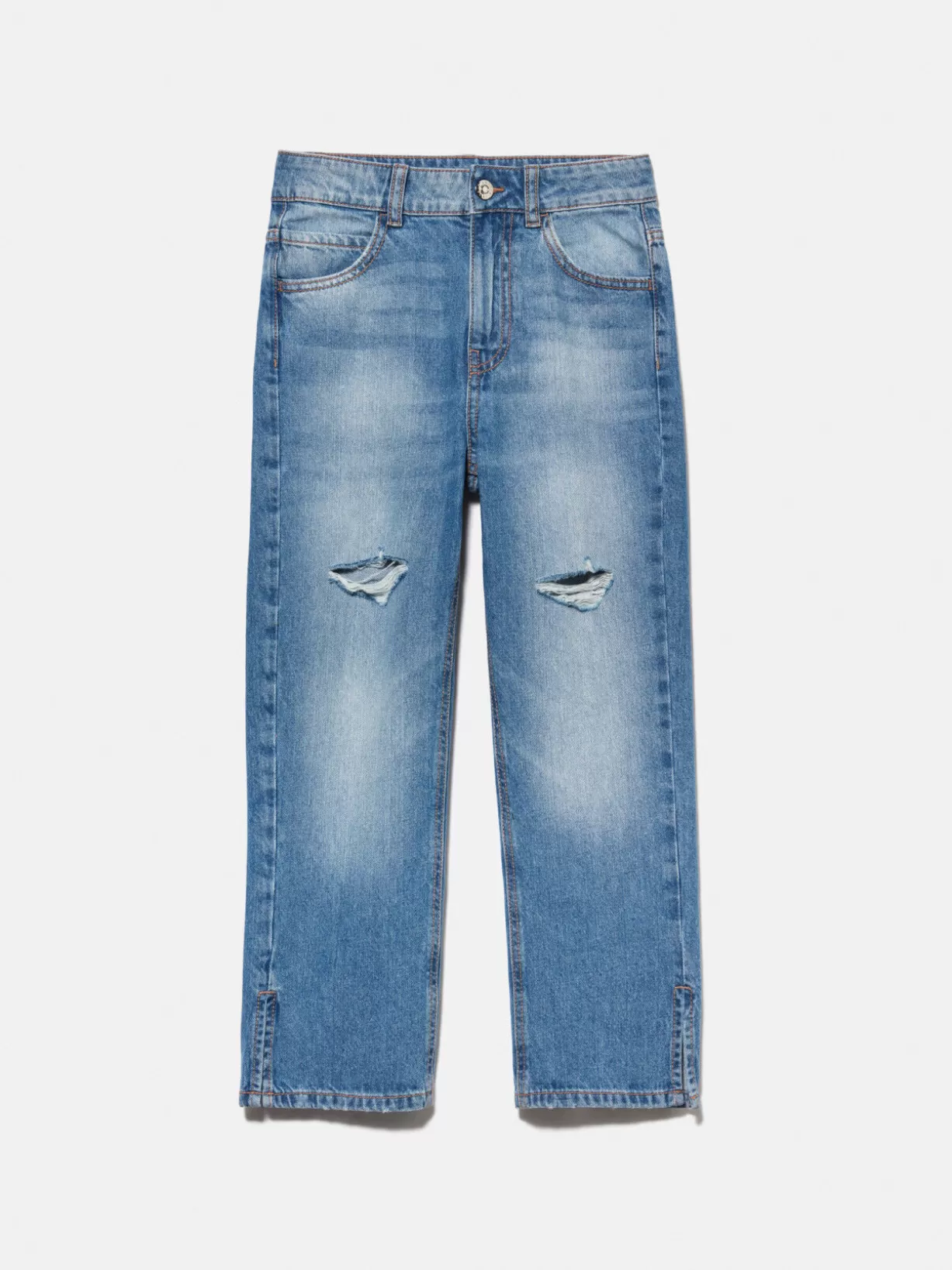 Regular Fit Jeans With Rips<Sisley Discount