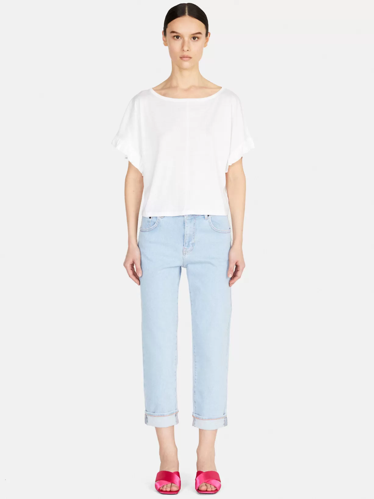 Relaxed Fit T-Shirt With Ruffles<Sisley Cheap