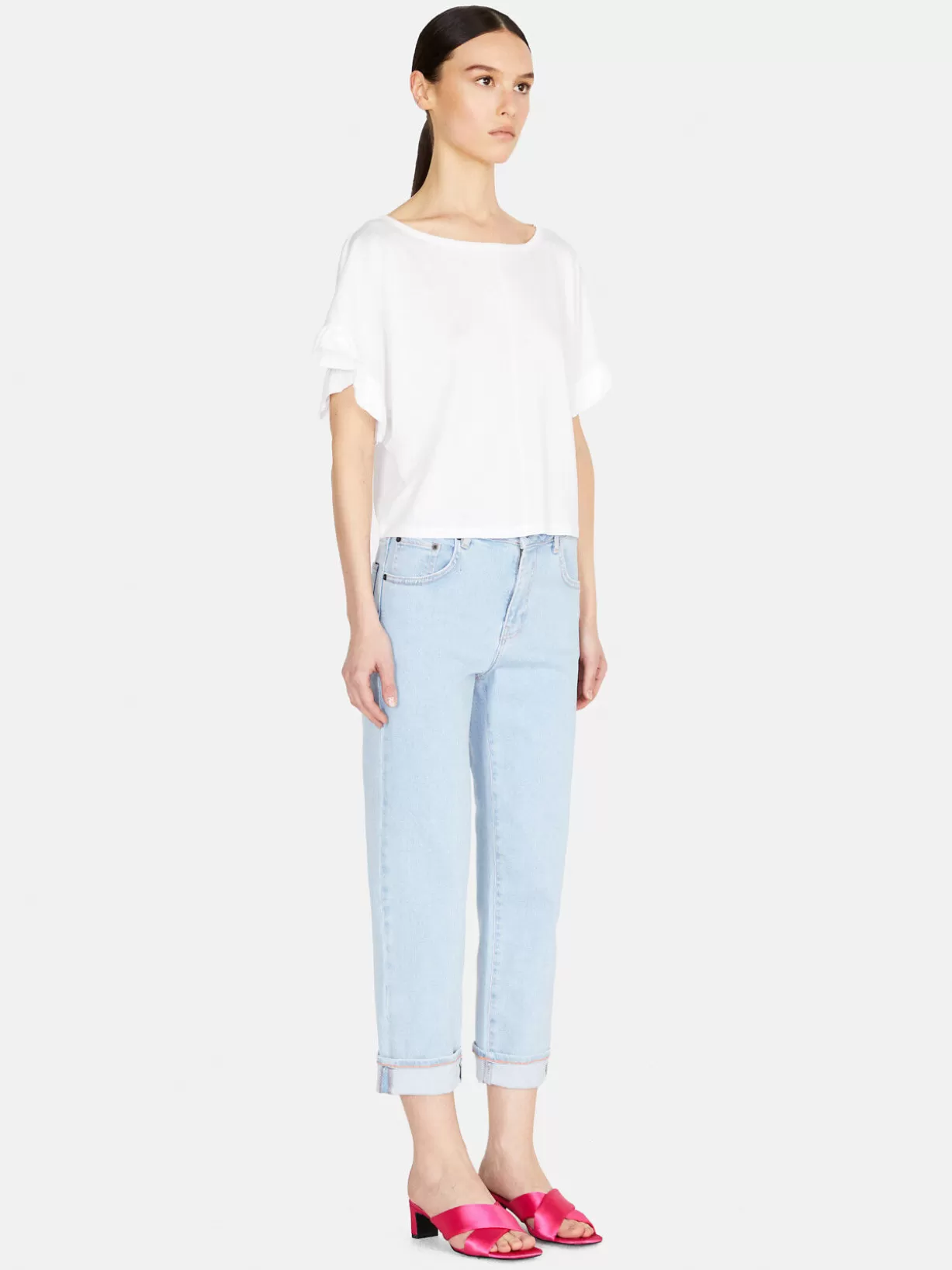 Relaxed Fit T-Shirt With Ruffles<Sisley Cheap