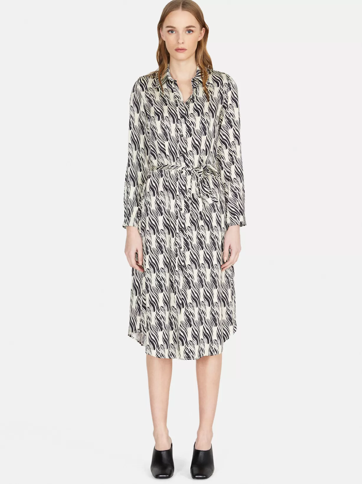 Shirt Dress In Printed Satin<Sisley Outlet