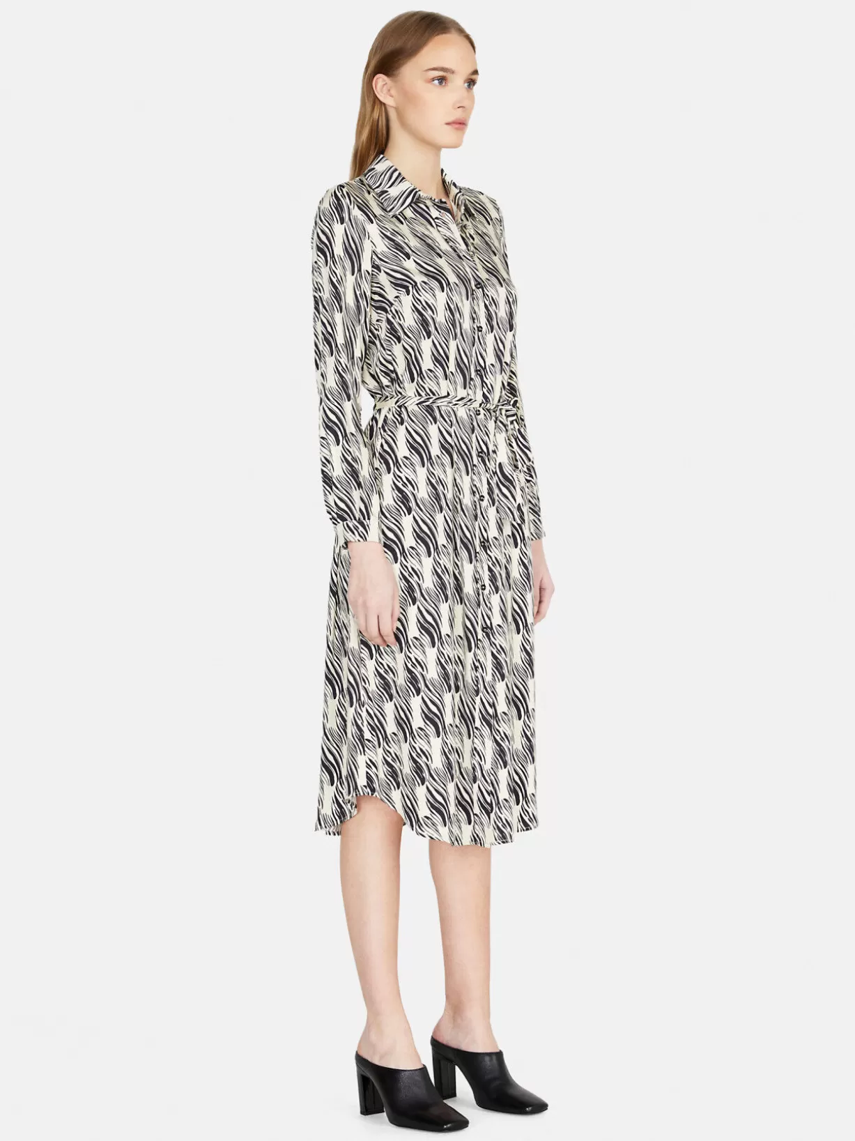 Shirt Dress In Printed Satin<Sisley Outlet