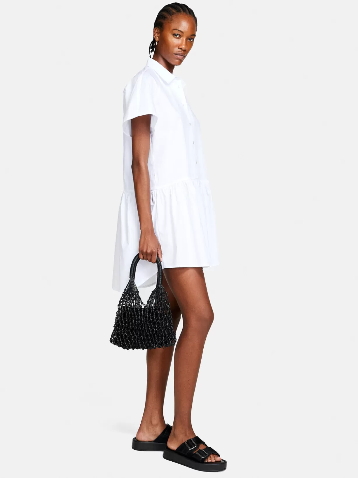 Shirt Dress With Maxi Frill<Sisley Hot