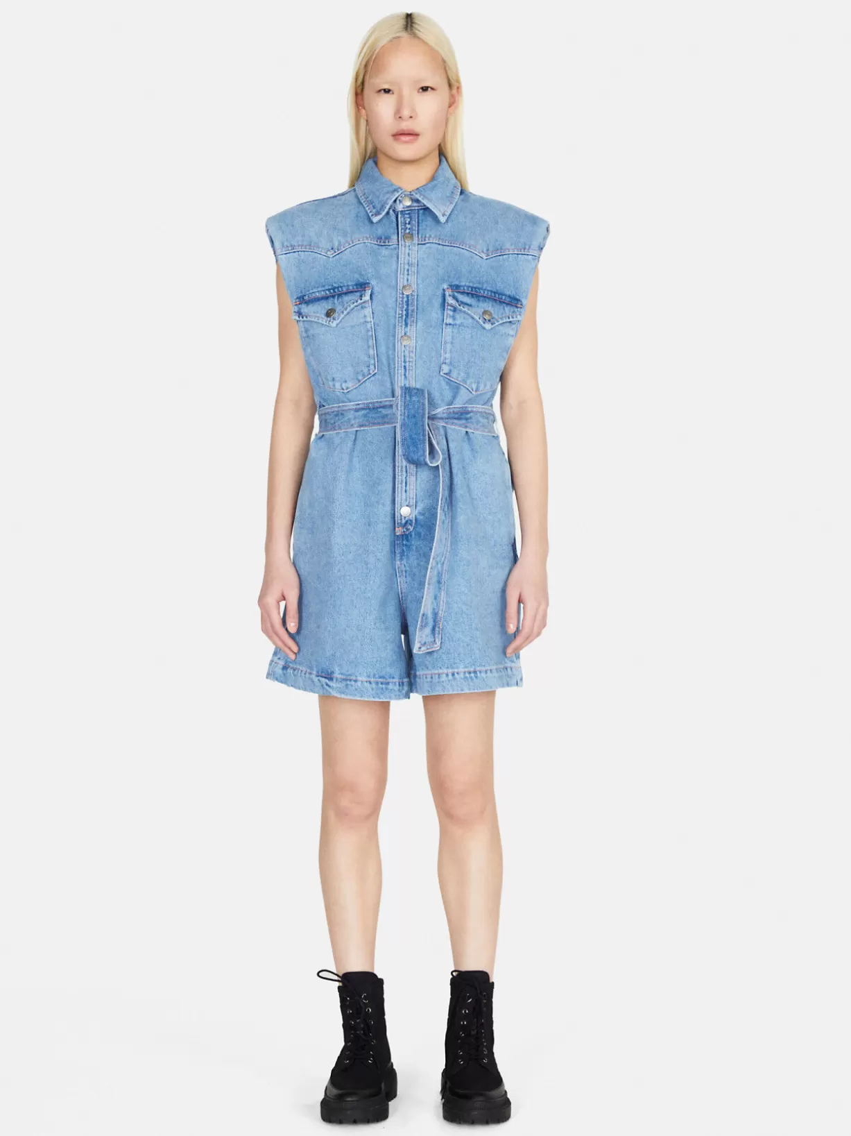 Short Denim Jumpsuit<Sisley Clearance