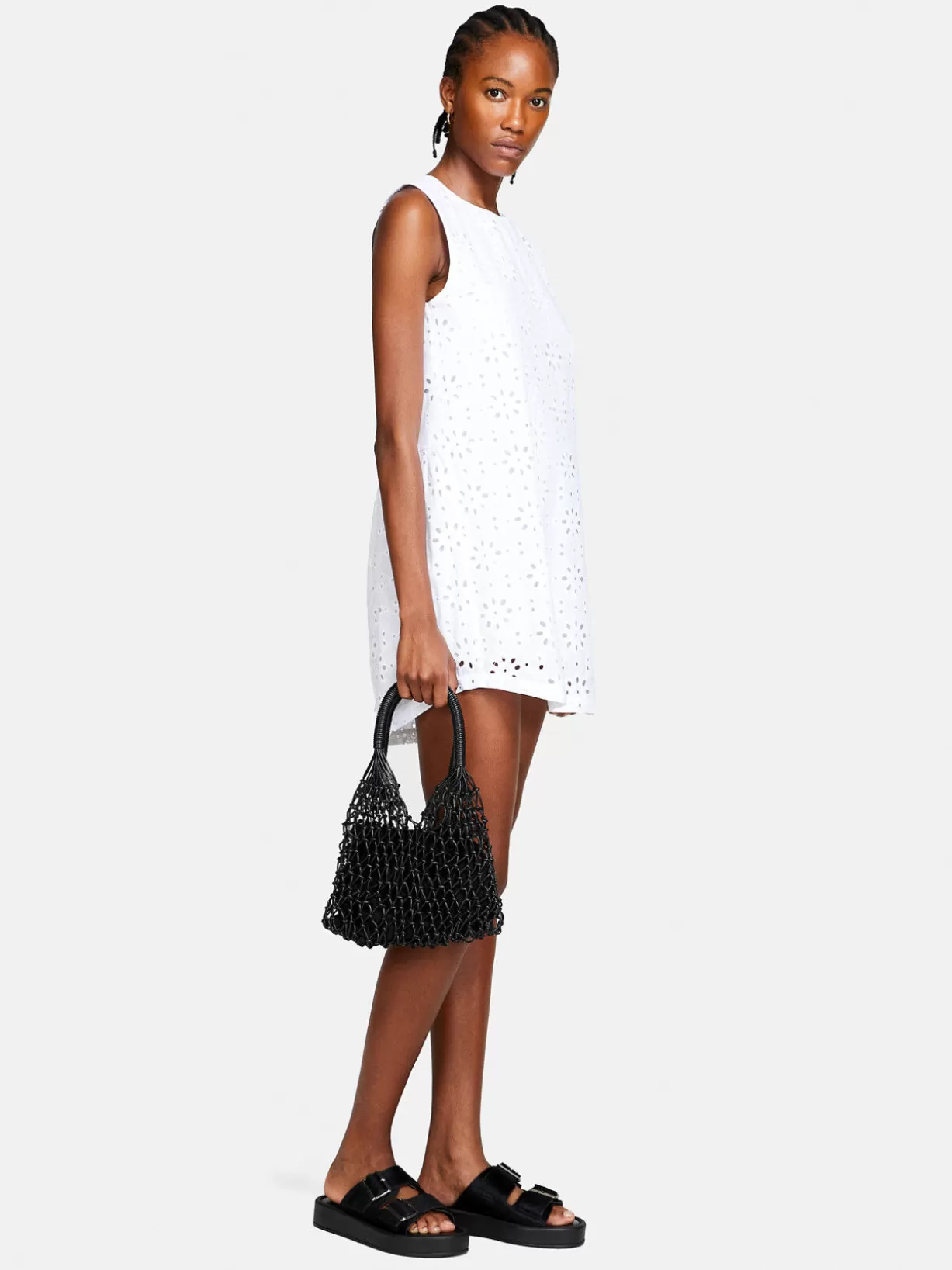 Short Dress In Broderie Anglaise<Sisley Cheap