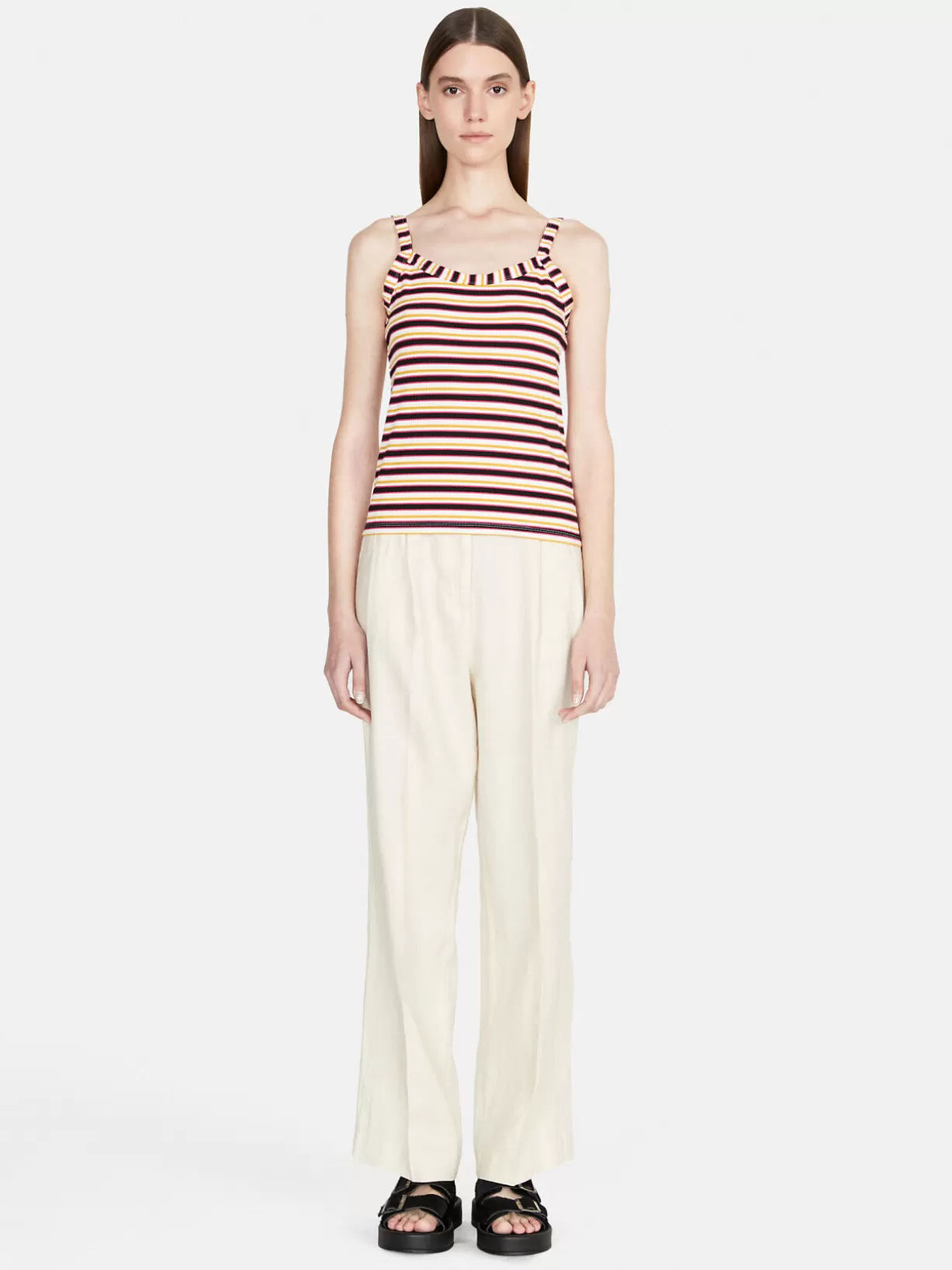 Striped Ribbed Tank Top<Sisley Outlet