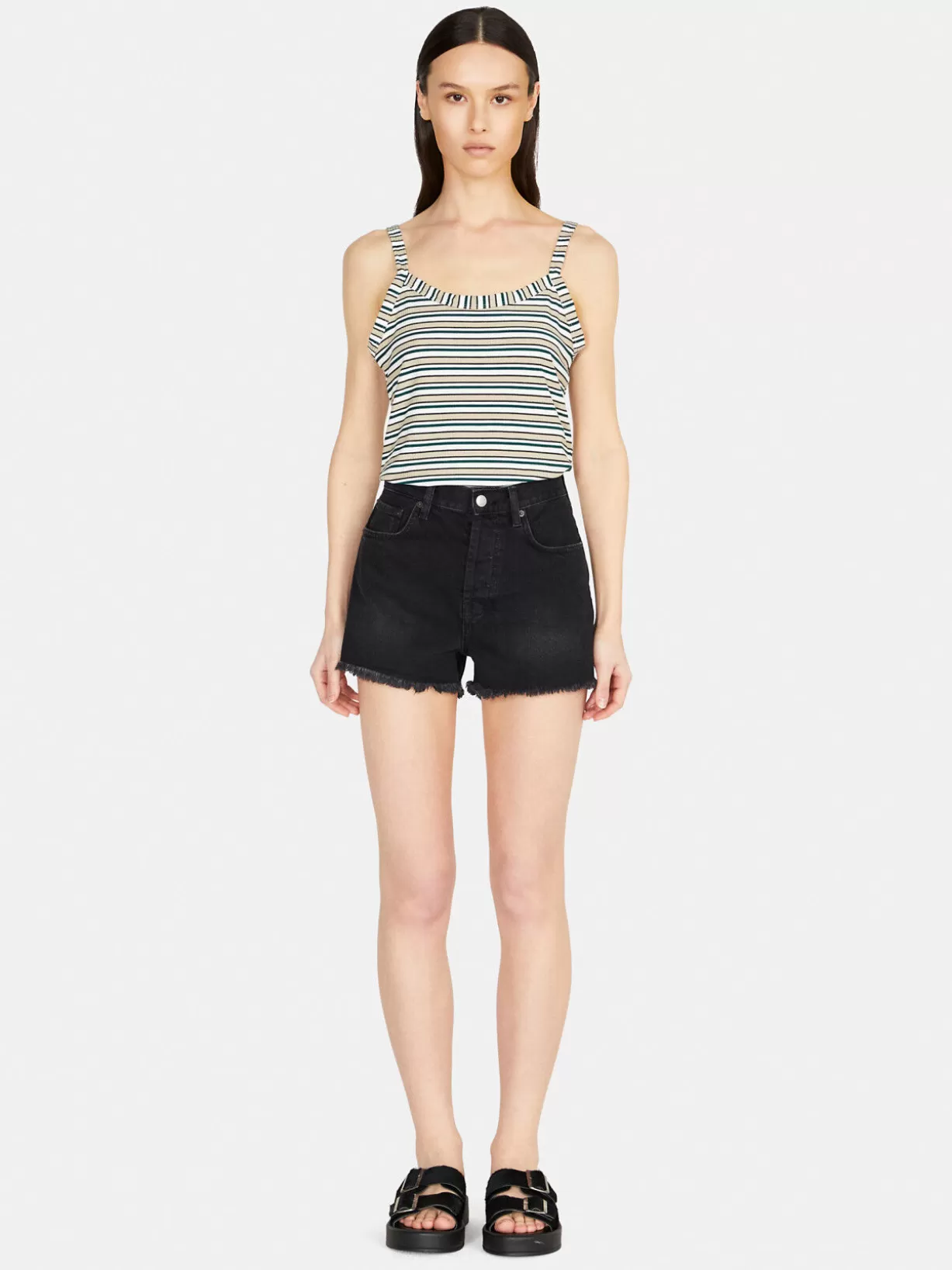 Striped Ribbed Tank Top<Sisley Shop