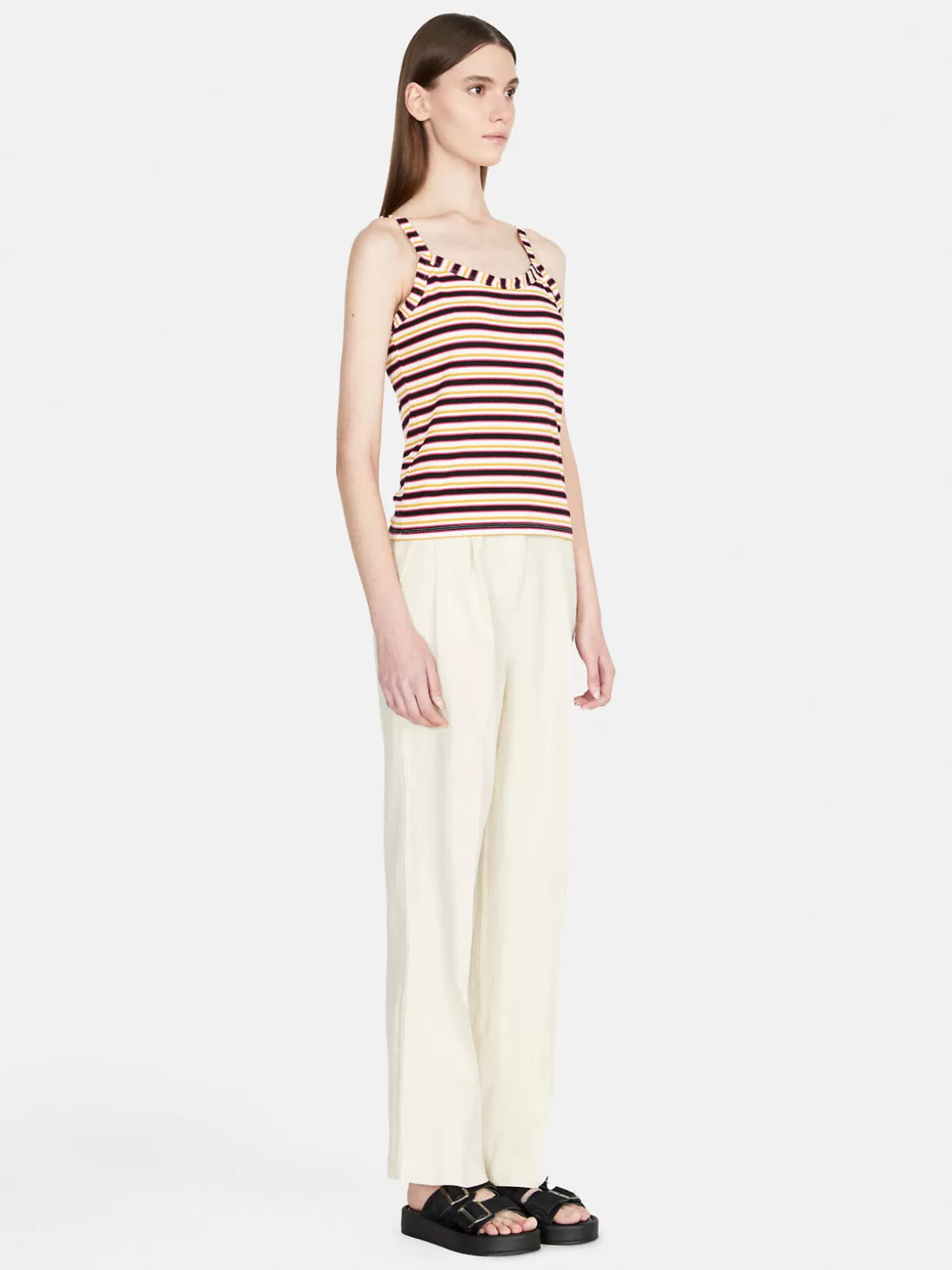 Striped Ribbed Tank Top<Sisley Outlet