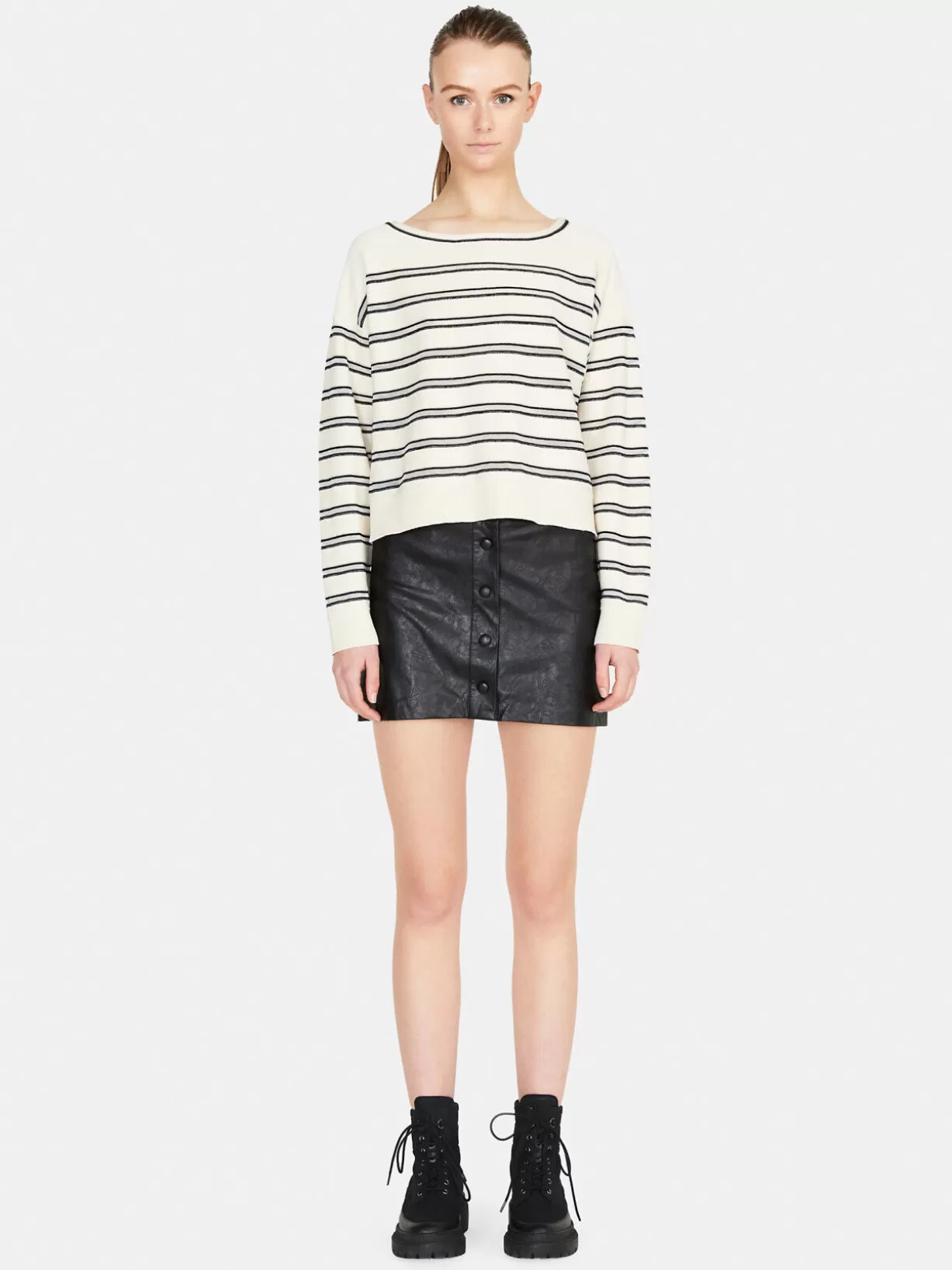 Striped Sheath Sweater<Sisley Discount