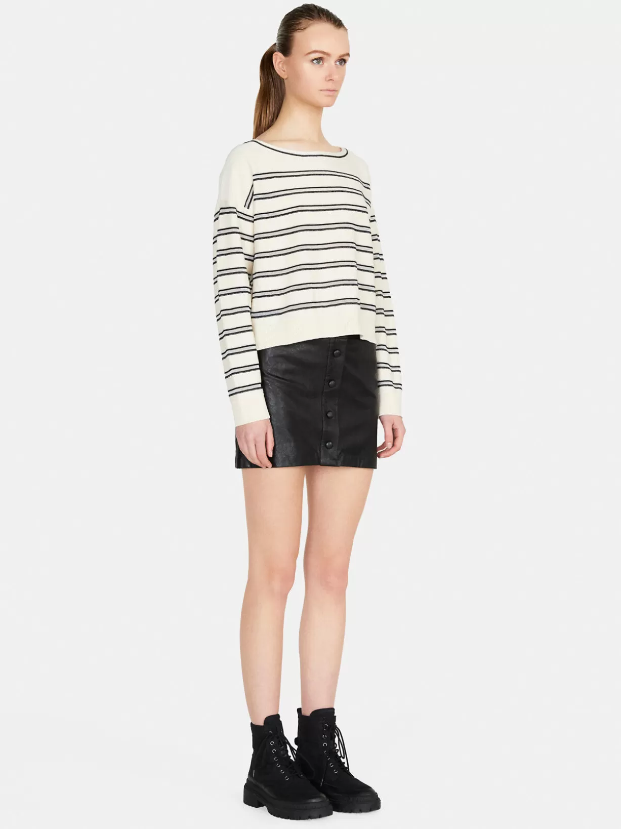 Striped Sheath Sweater<Sisley Discount