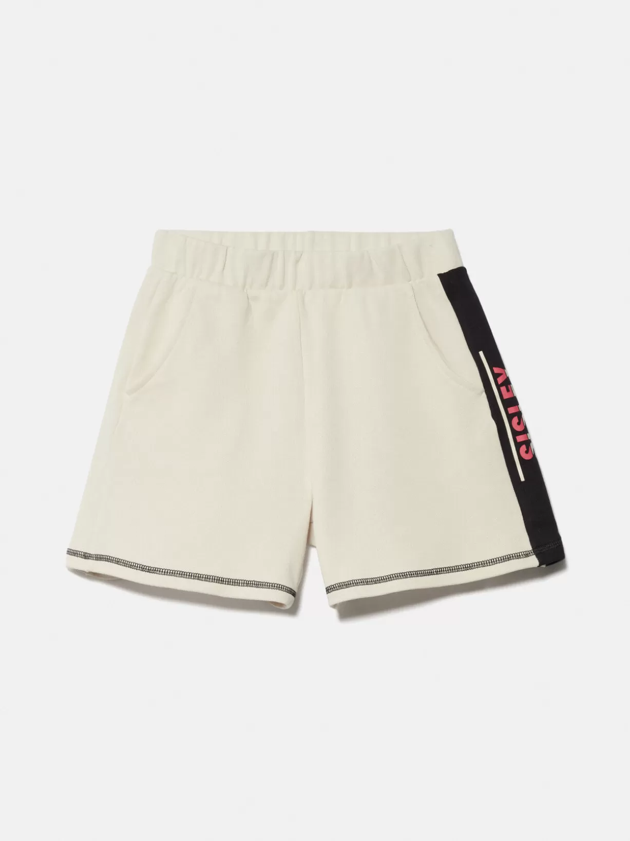 Sweat Shorts With Bands And Logo<Sisley Best