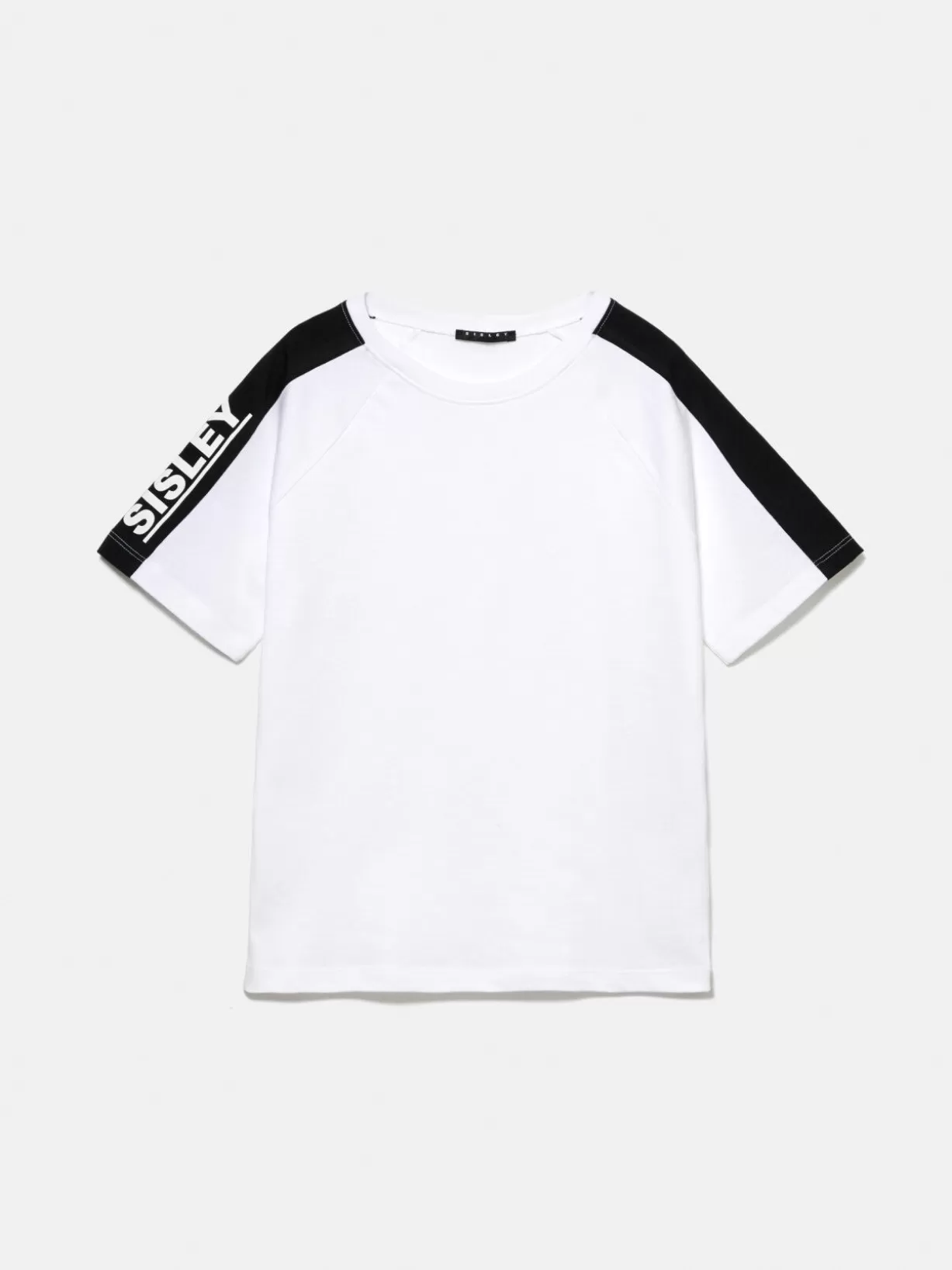 T-Shirt With Bands And Logo<Sisley Cheap