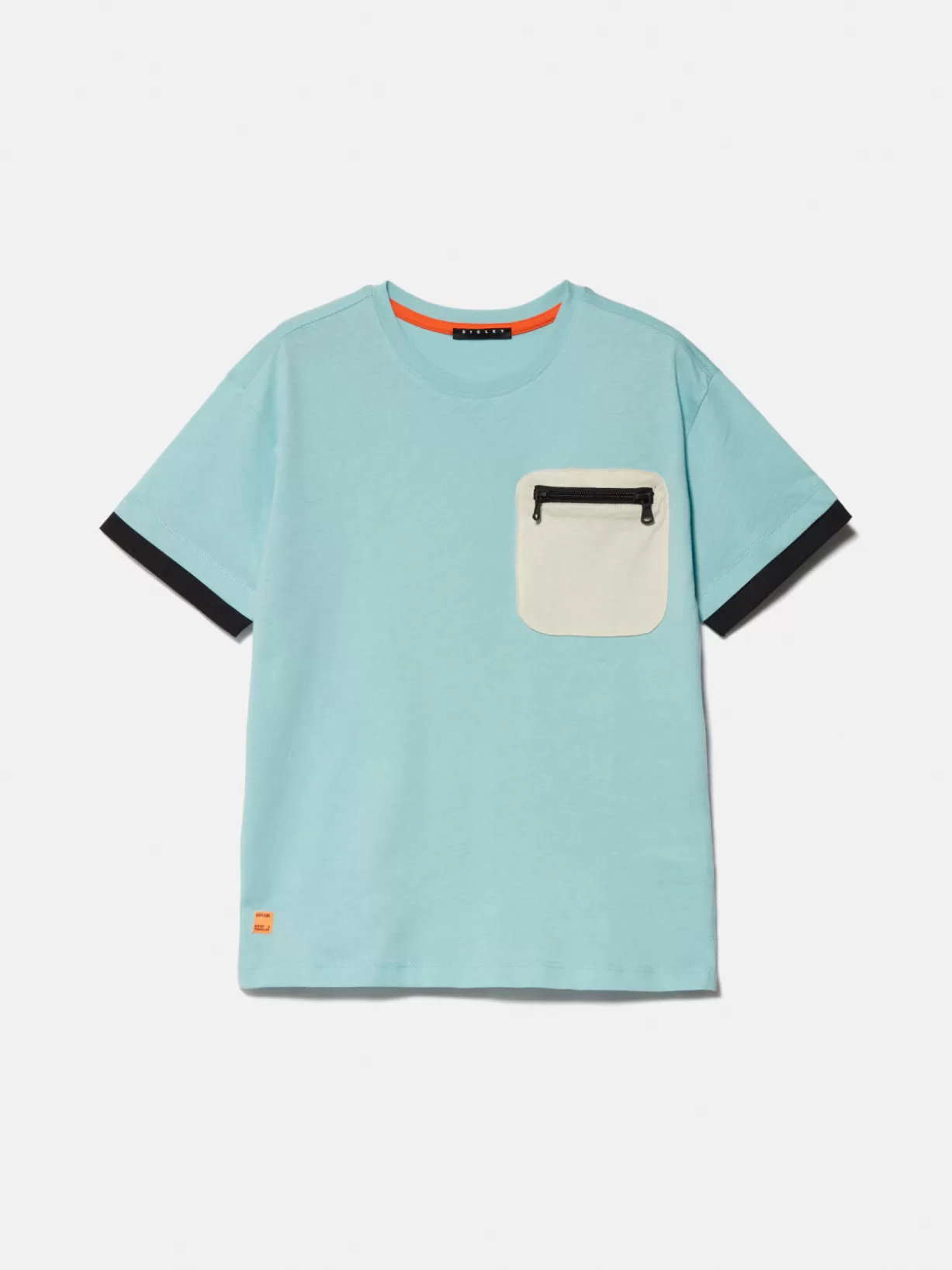 T-Shirt With Clashing Pocket<Sisley Clearance