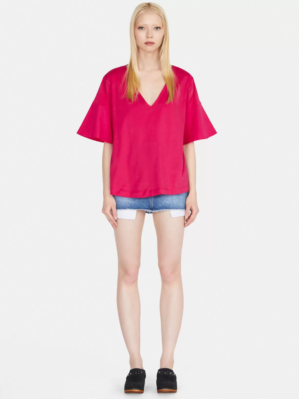 T-Shirt With Flared Sleeves<Sisley Cheap