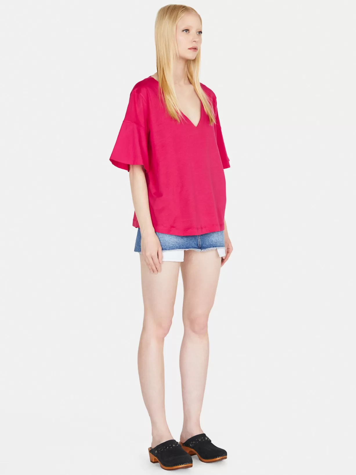 T-Shirt With Flared Sleeves<Sisley Cheap